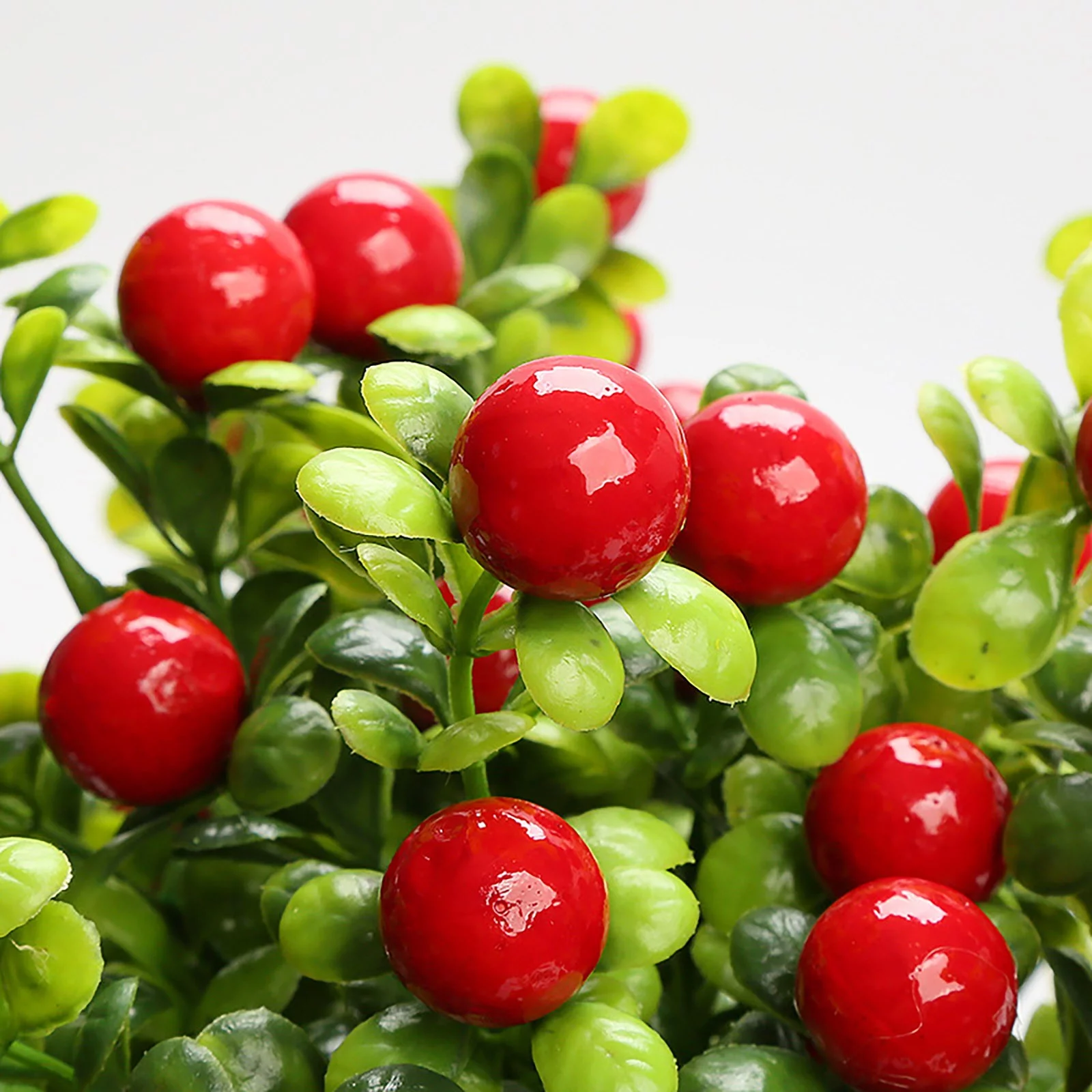 HALJEN Artificial Indoor Small Trailing Flower Green Ruyi Fruit Small Red Fruit Decoration Flower