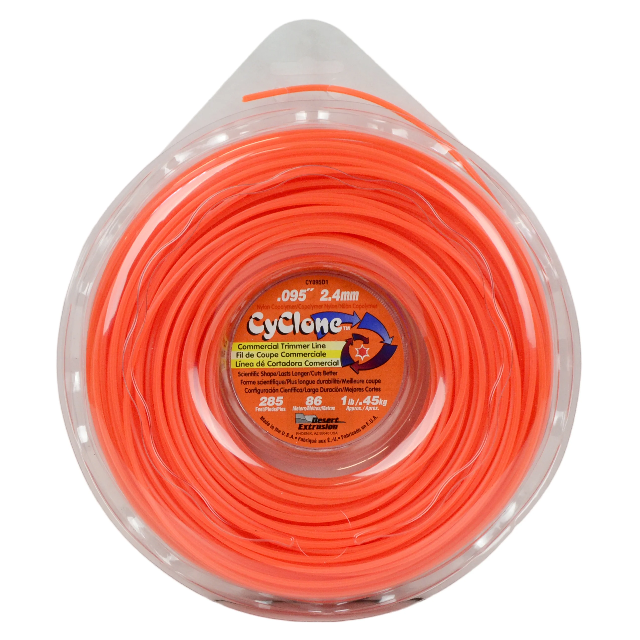 Cyclone CY095D1 .095-in 570-ft Commercial Weed String Trimmer Edger Line (3-Pack)