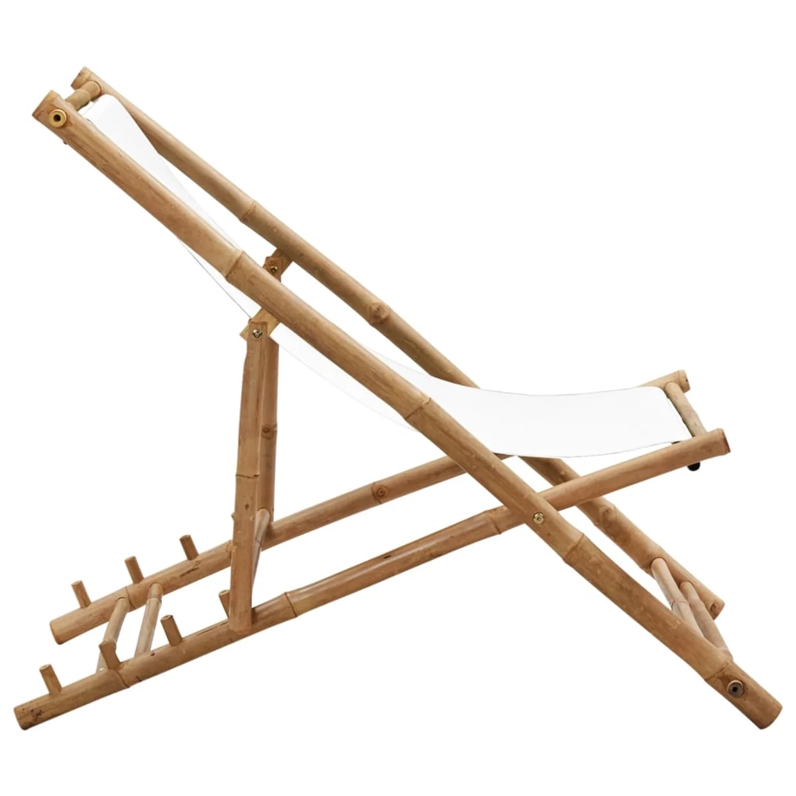 Suzicca Patio Deck Chair Bamboo and Canvas
