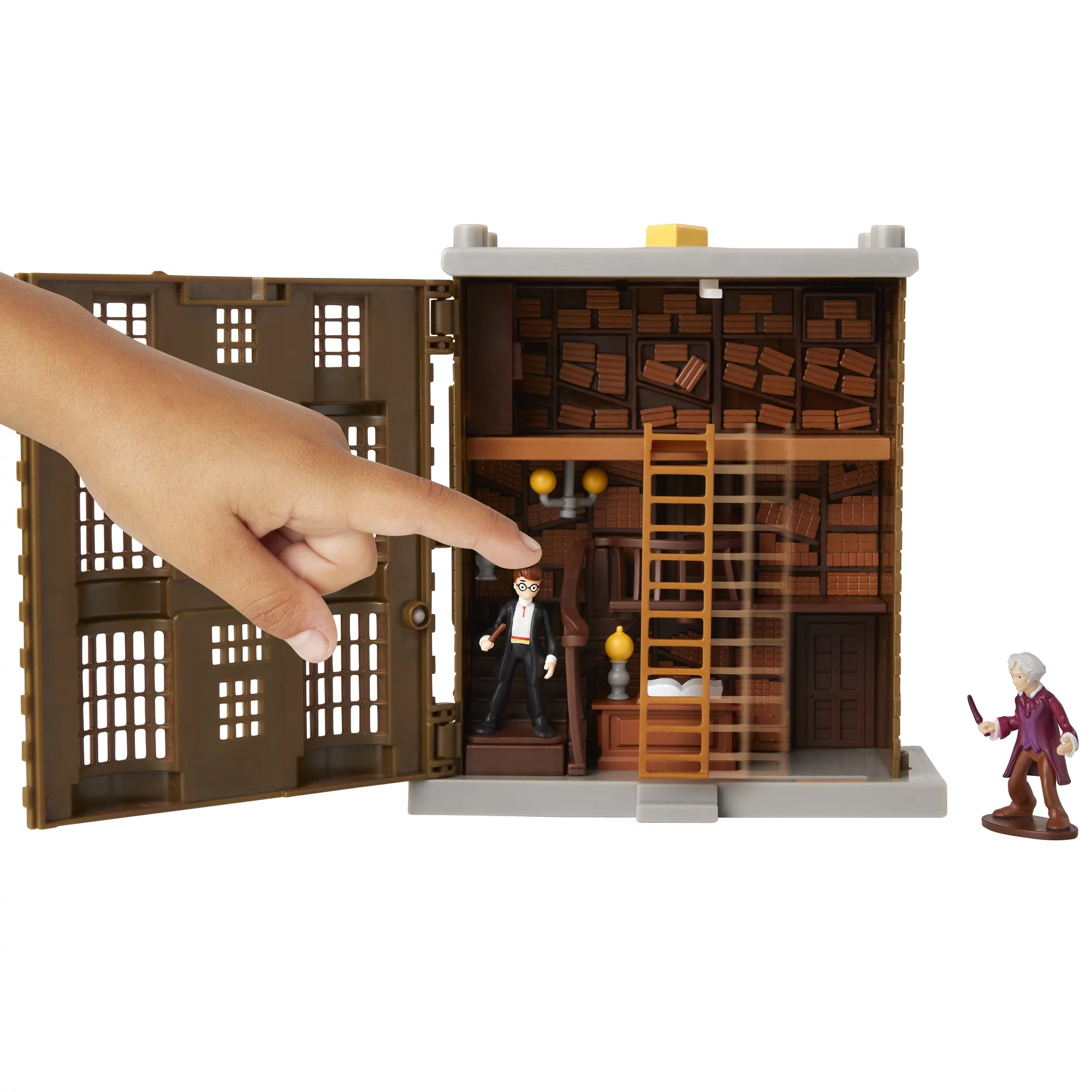 HARRY POTTER Ollivander's Wand Shop Mini Playset, Includes HP and Mr. Ollivander Figures! with 3 Magical Features