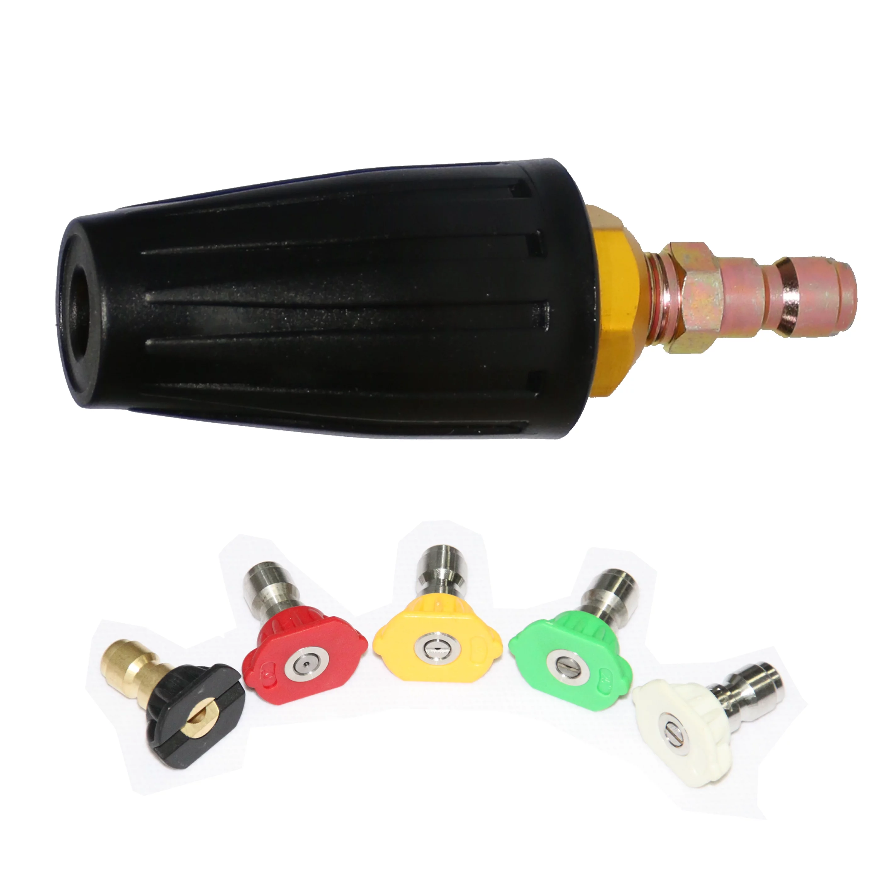 XZT 3000 PSI 4 GPM Pressure Washer Rotating Turbo Nozzle with 5 Pack Spray Nozzle Tips Kit