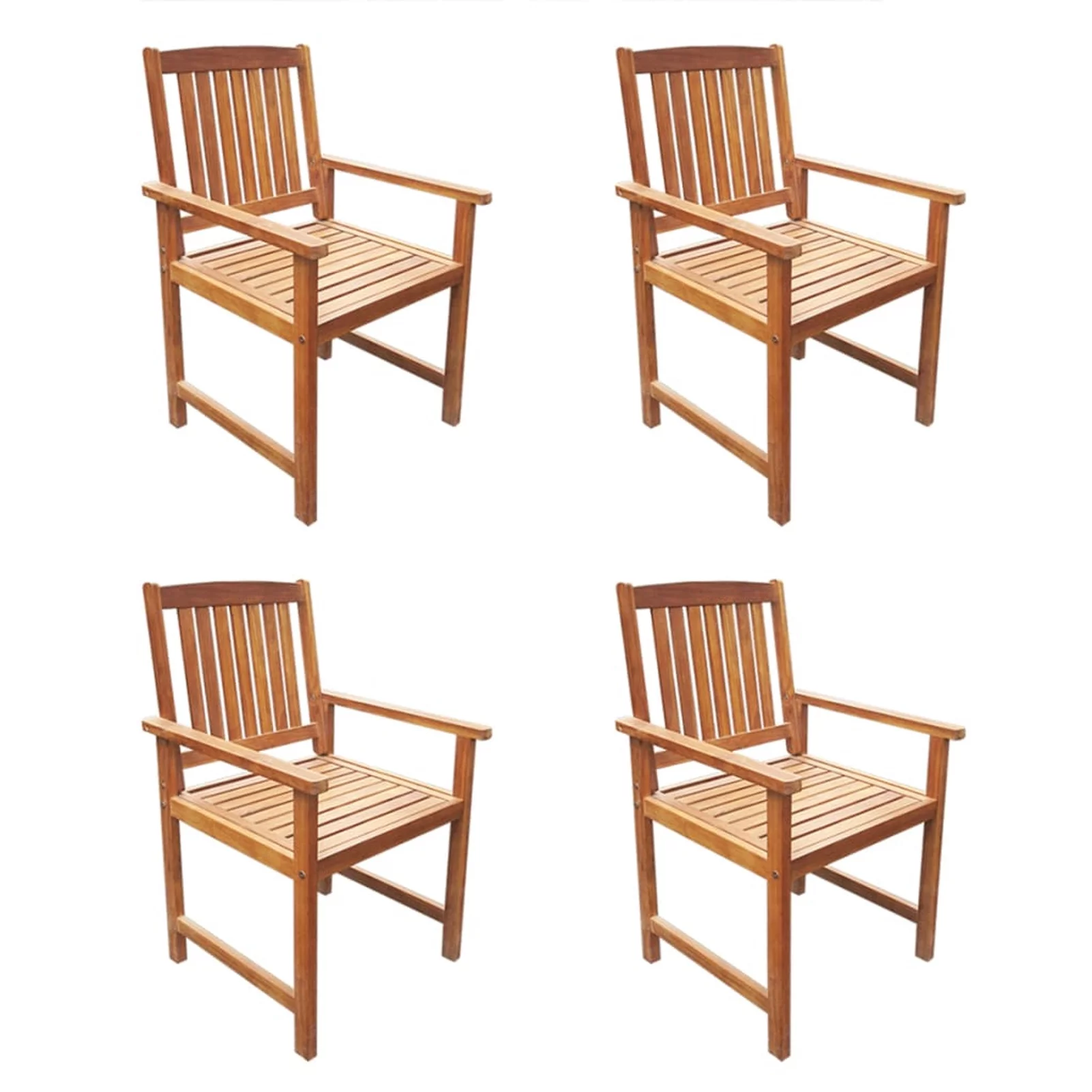 Anself 5 Piece  Dining Set -1 Table and 4 Chairs, Patio/Garden Furniture Sets Solid Acacia Wood