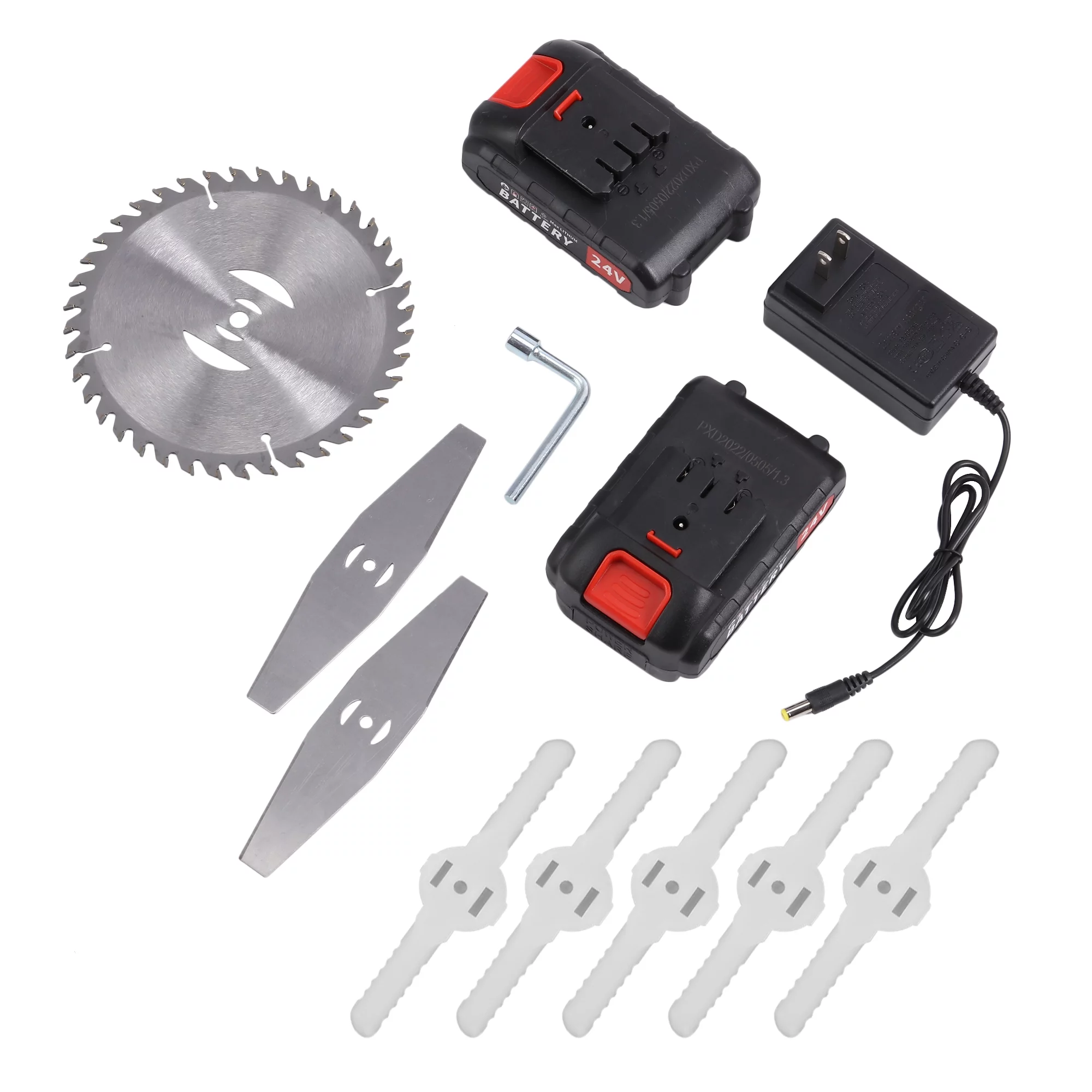 QIYAA Cordless String Trimmer Weed Wacker, 24V Power Grass Trimmer Lawn Edger with 2 Battery, Adjustable Height Weed Eater Tool for Garden and Yard (Green)