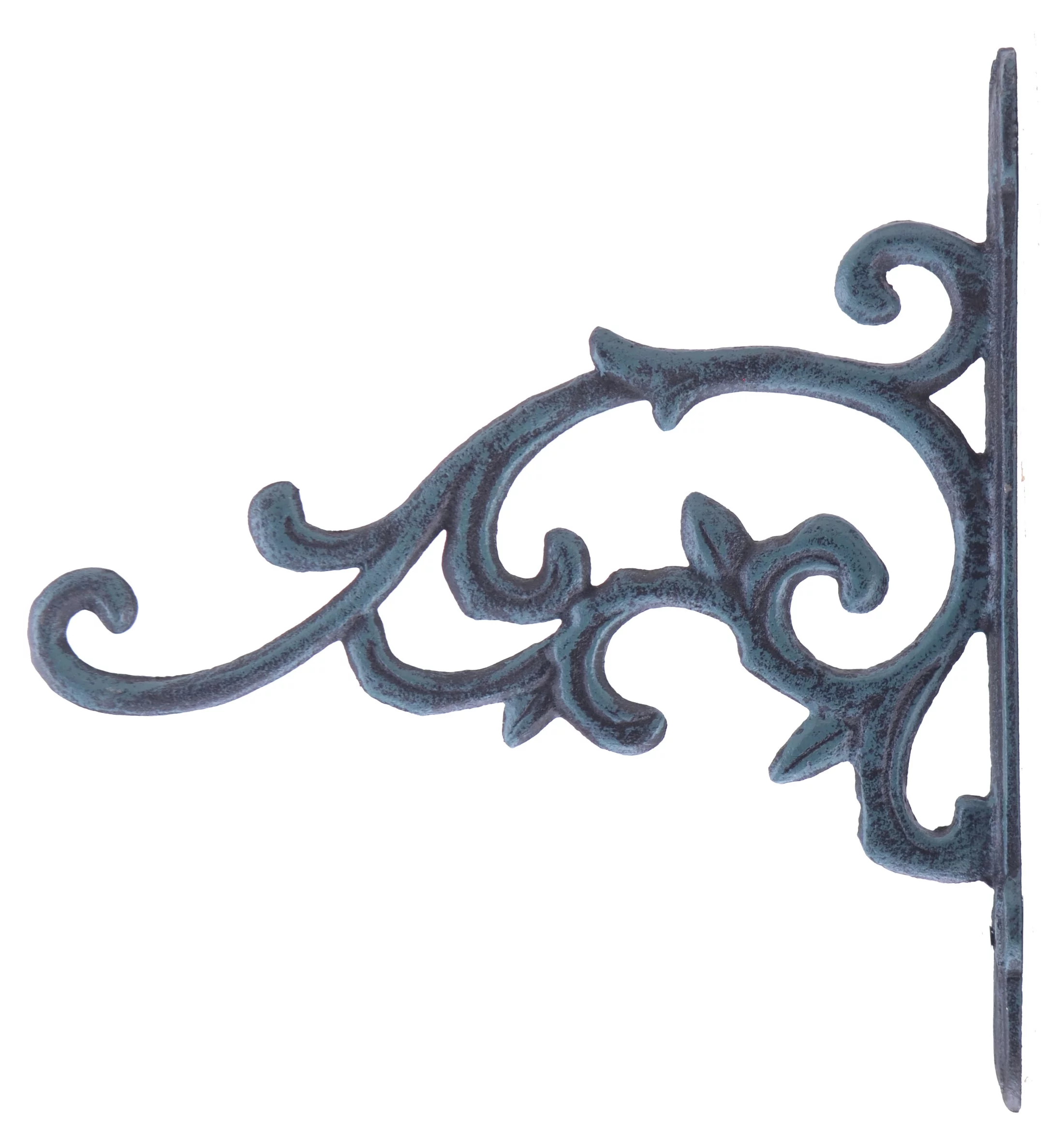 Decorative Plant Hanger - Flower Bud Vine - Verdigris Cast Iron - 9.25