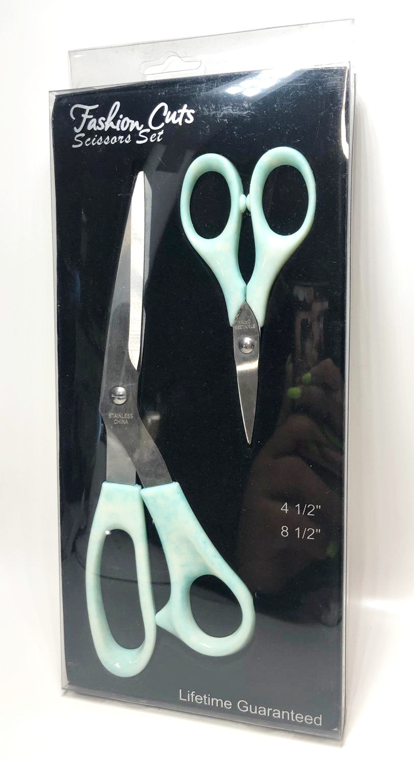 Allary #5260 Fashion Cuts, 1-4 1/2 Inch & 1-8 1/2 Inch Scissors Set, Teal