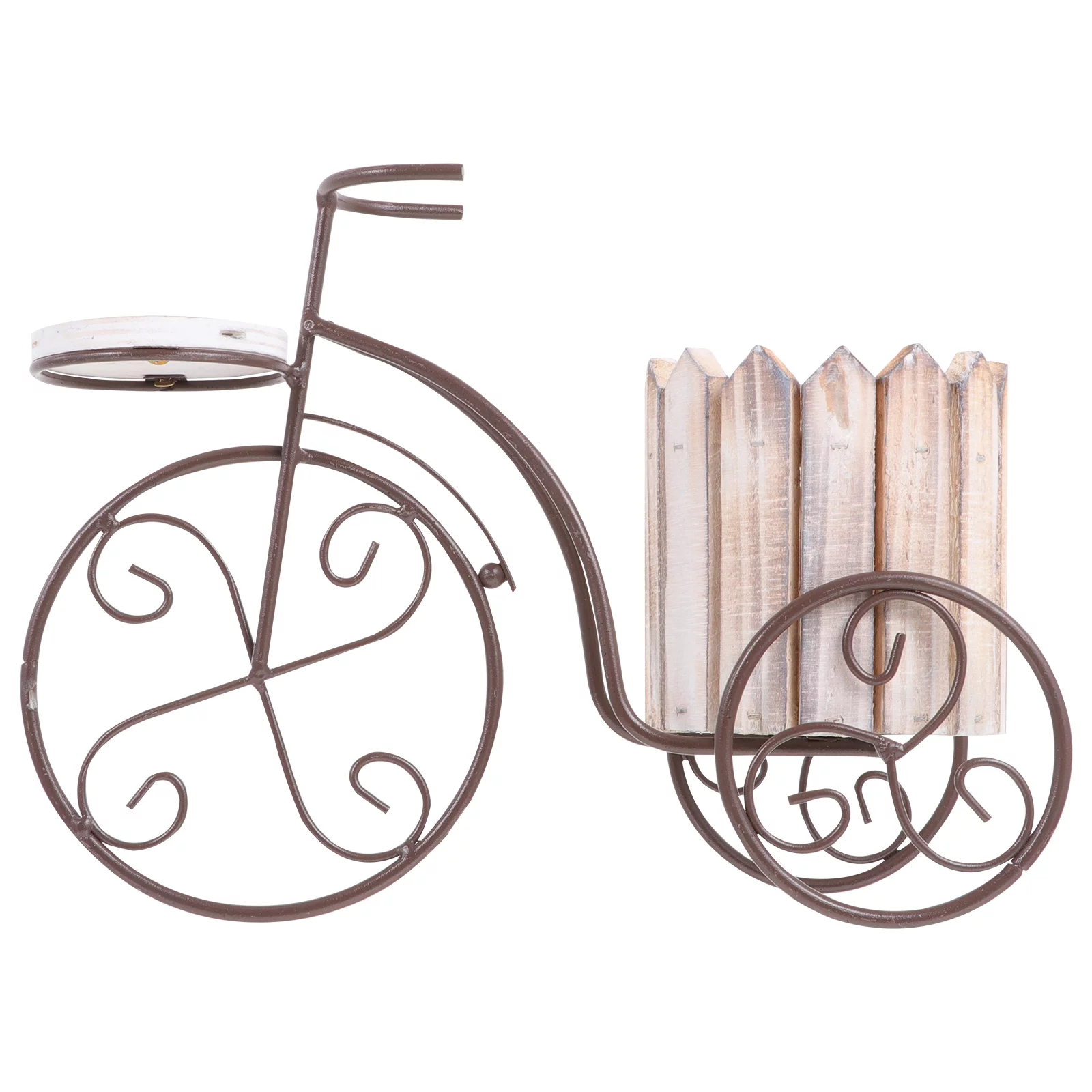 Gongxipen Iron Bike Plant Stand Rustic Style Flower Pot Cart Holder Desktop Decoration