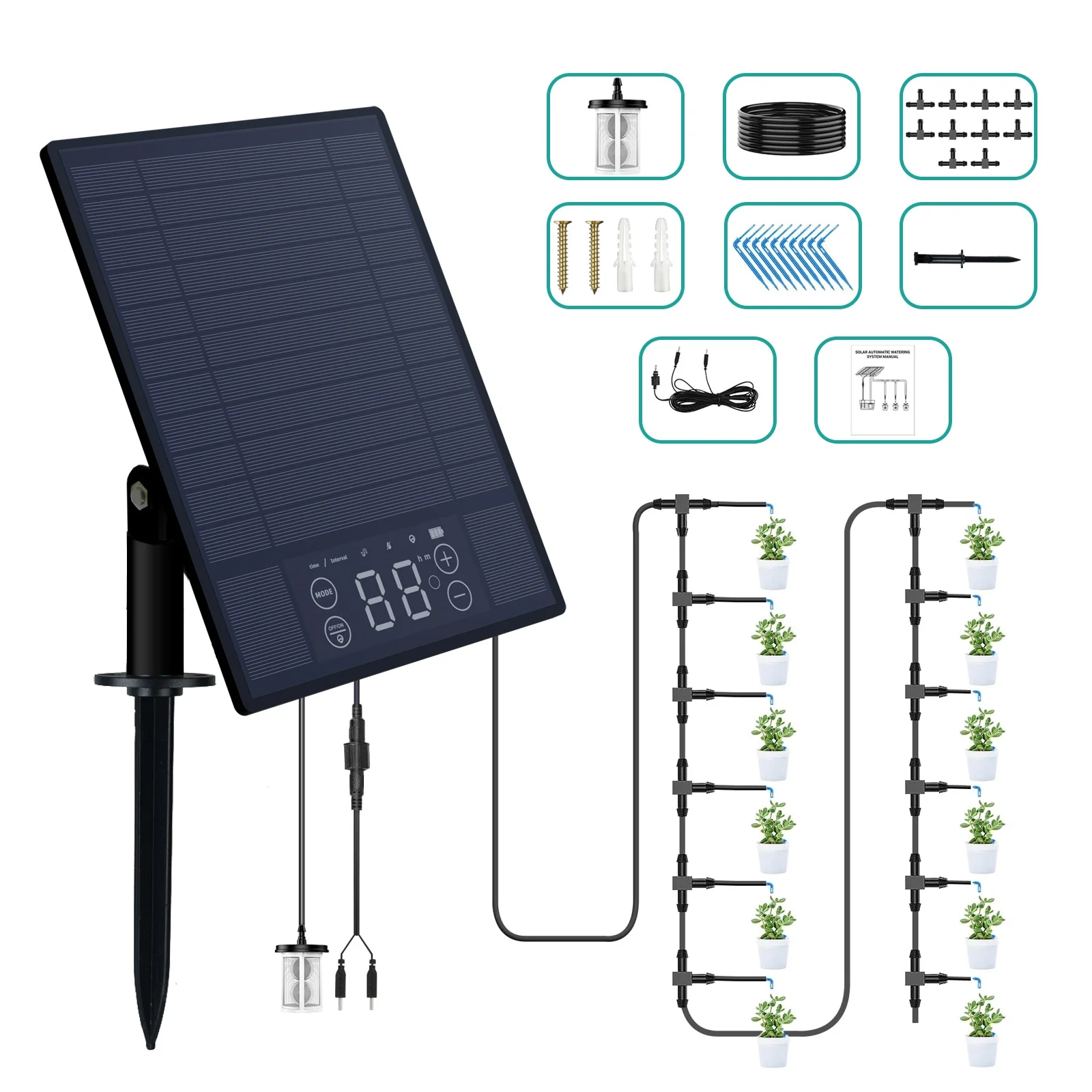Drip Irrigation System,Potted With 88 Kit Indoor Display Display Screen Drip Display 30 Potted With Screen 30 Drip Kit Solar Drip