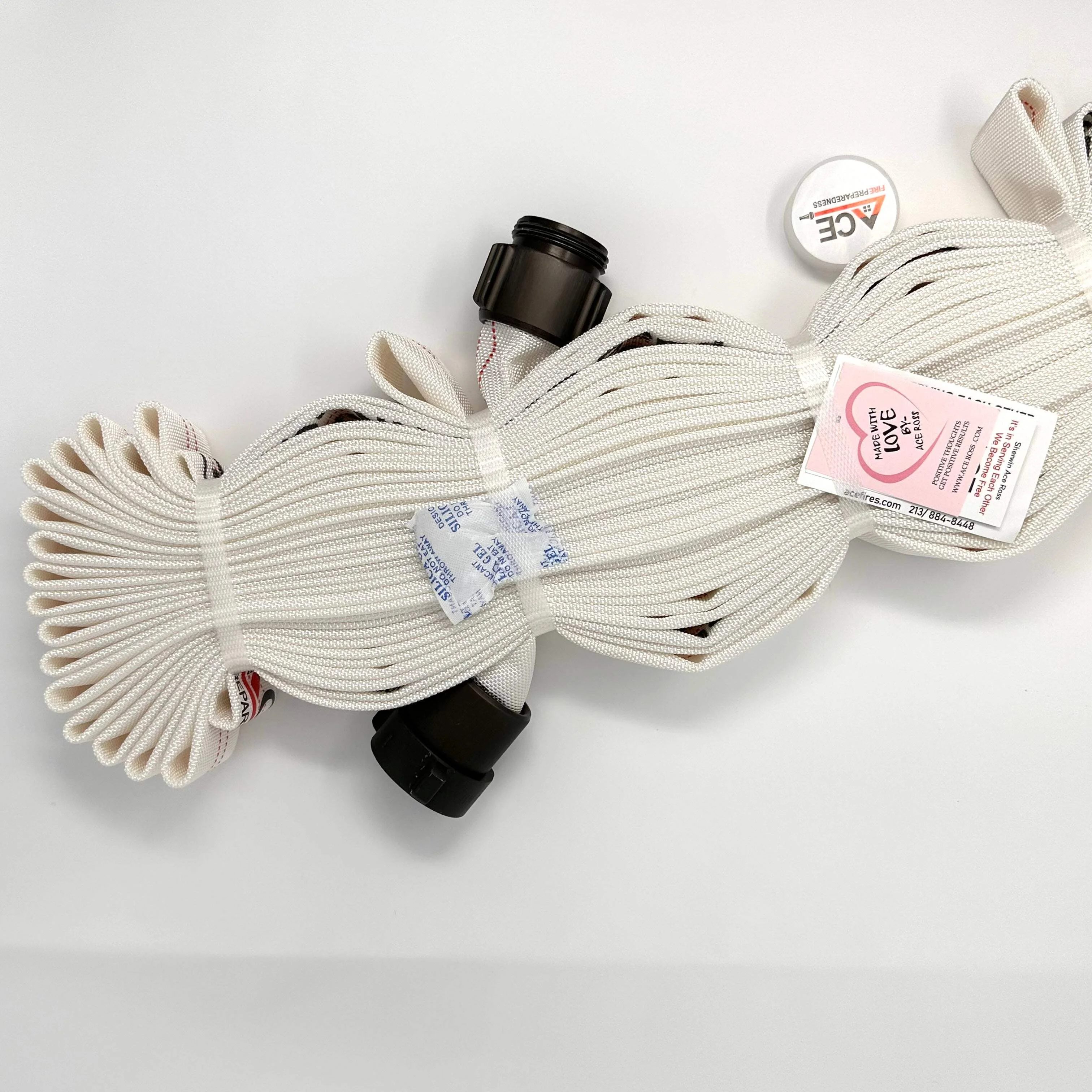 SALE - Fire Cabinet Hose 75' x 1.5 (4 pack), Folded, Pyro-lite Aluminum Couplings, TPU Lining (dated Jan 2023)FM Approved