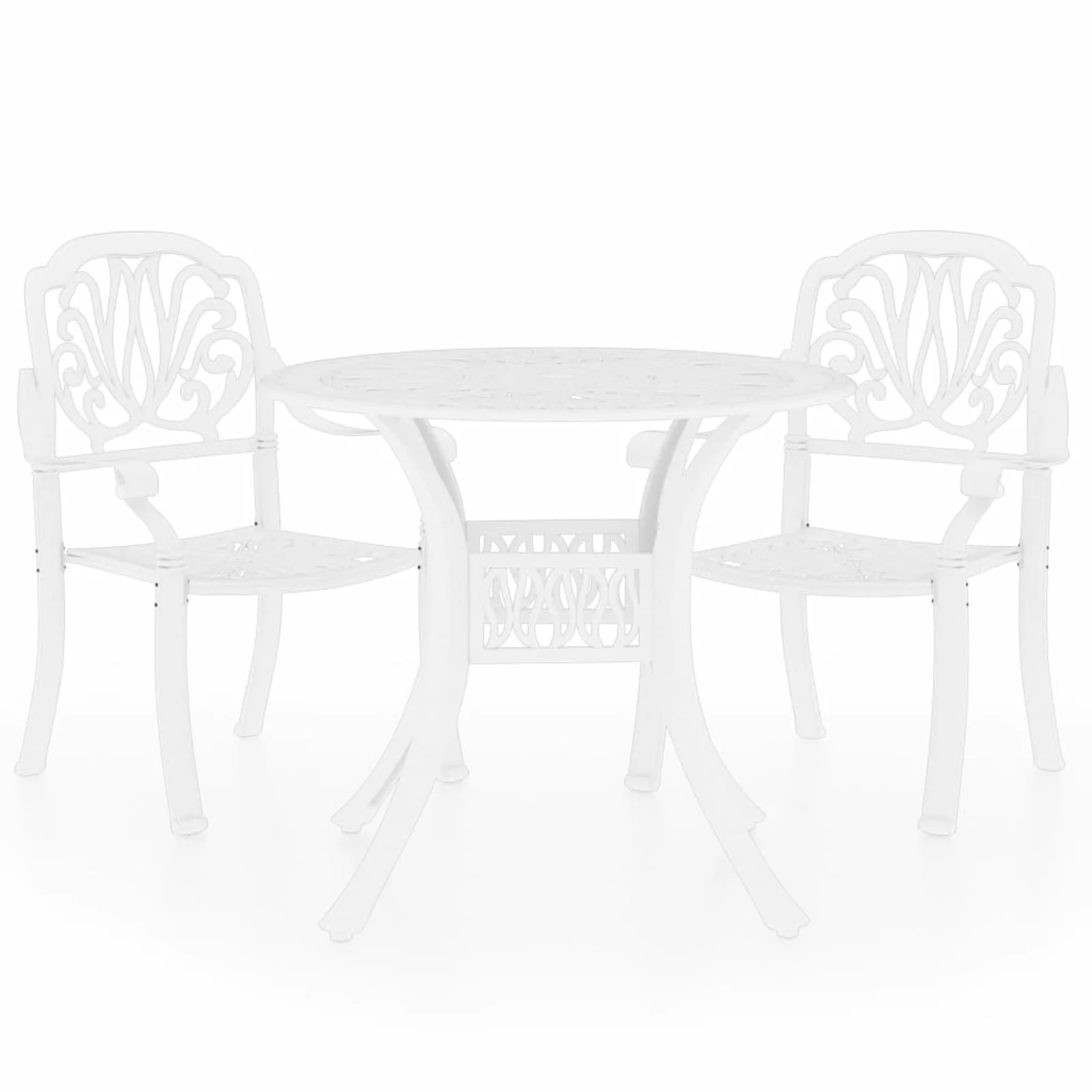 OWSOO 3 Piece Bistro Set Cast Aluminum White