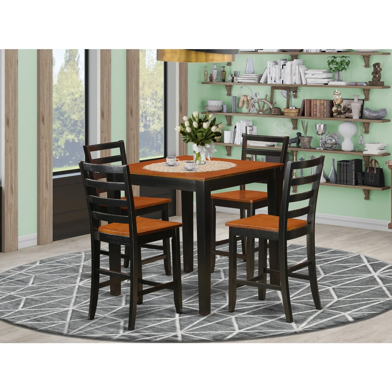 HomeStock Elegant Escape Height Table And Chair Set - Kitchen Table And Chairs