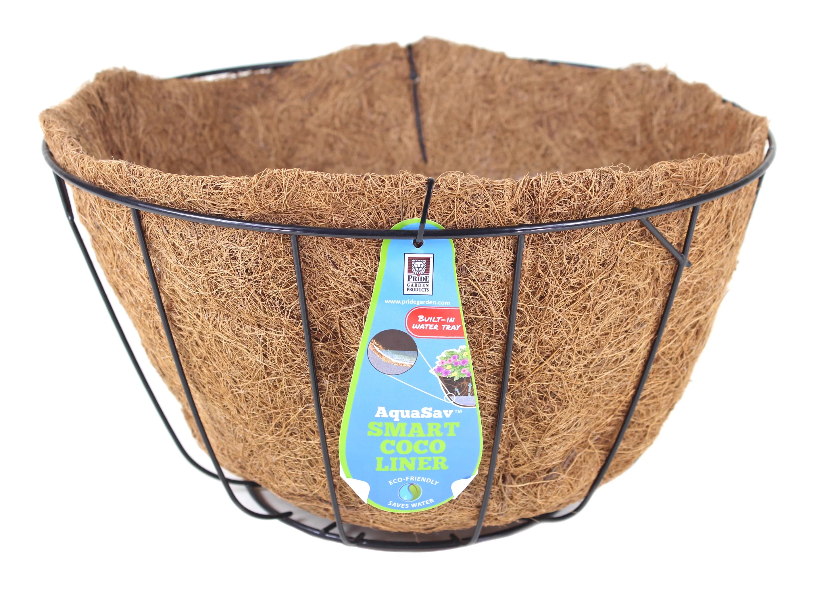 Pride Garden Products 5112PB Grower Hanging Baskets with AquaSav Smart Coco Liner, 12”