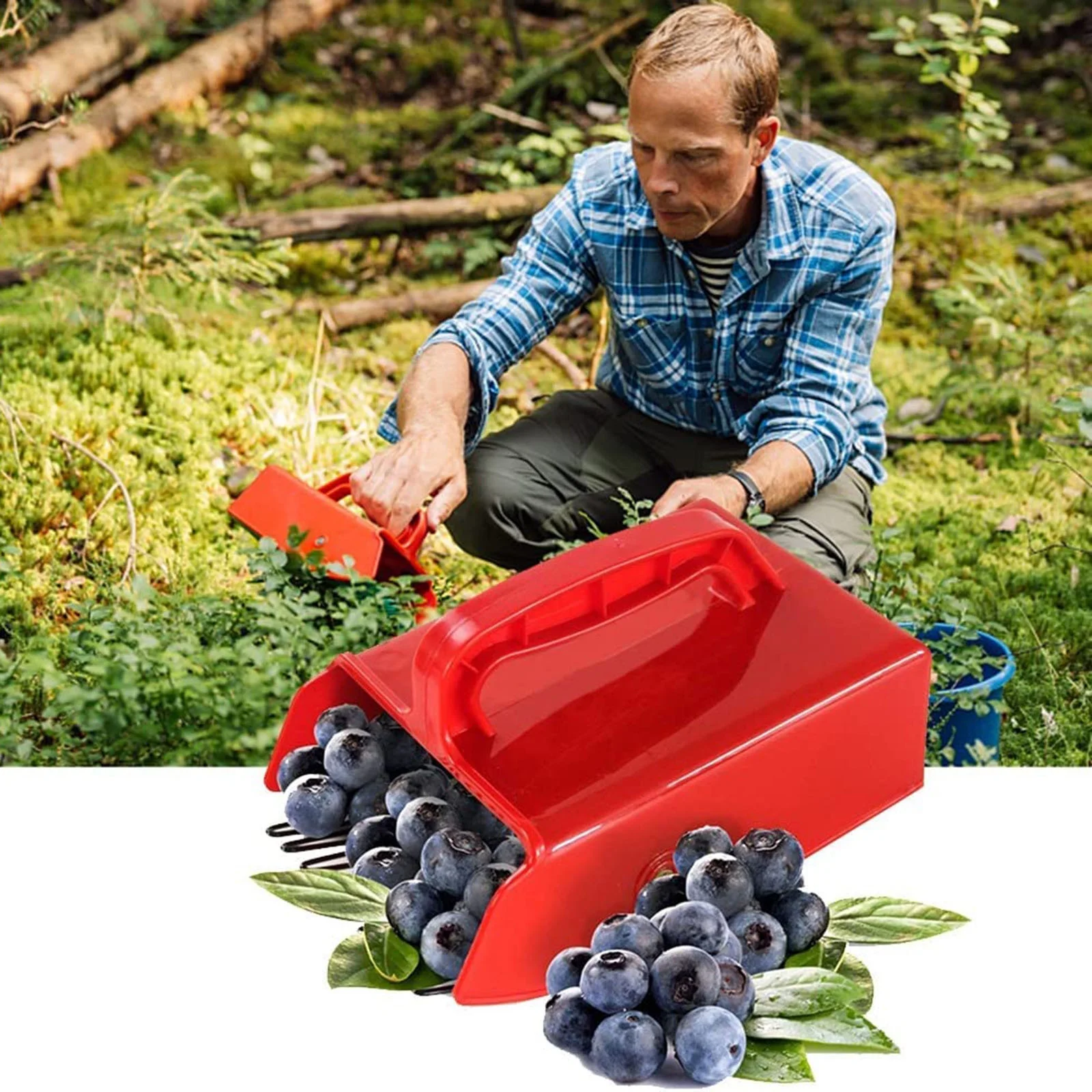 MVNSFEW Mechanic Toolbox Berry Pickerss with Metallic Comb Blueberry Pickerss Scoop with Ergonomic Handle for Easier Berry Harvester Cherryss Pickerss