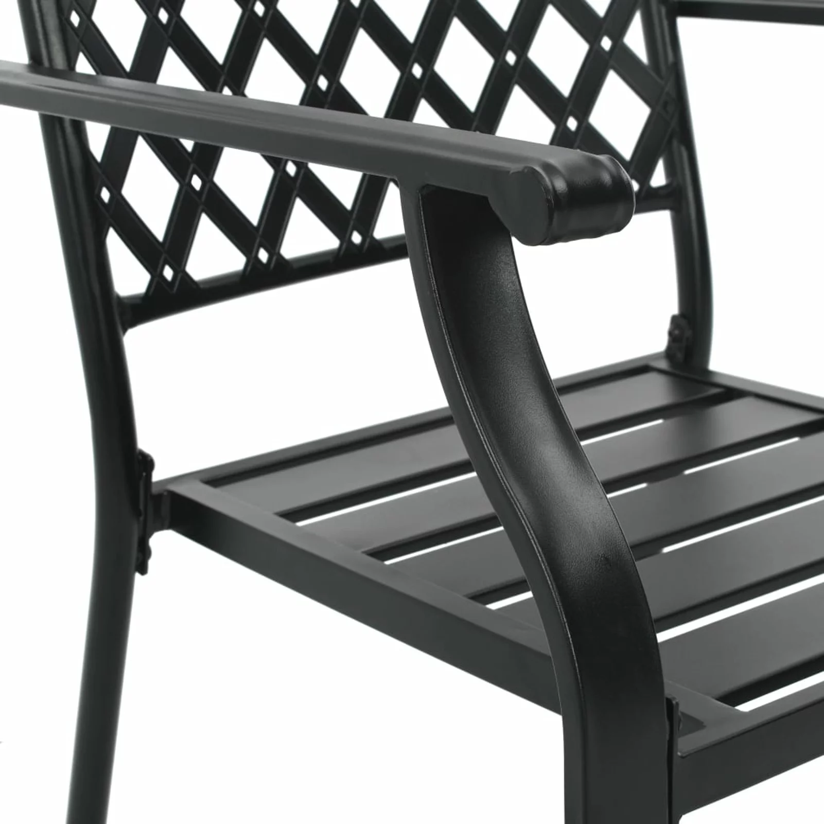 Carevas Stackable Patio Chairs 2 pcs Steel Black