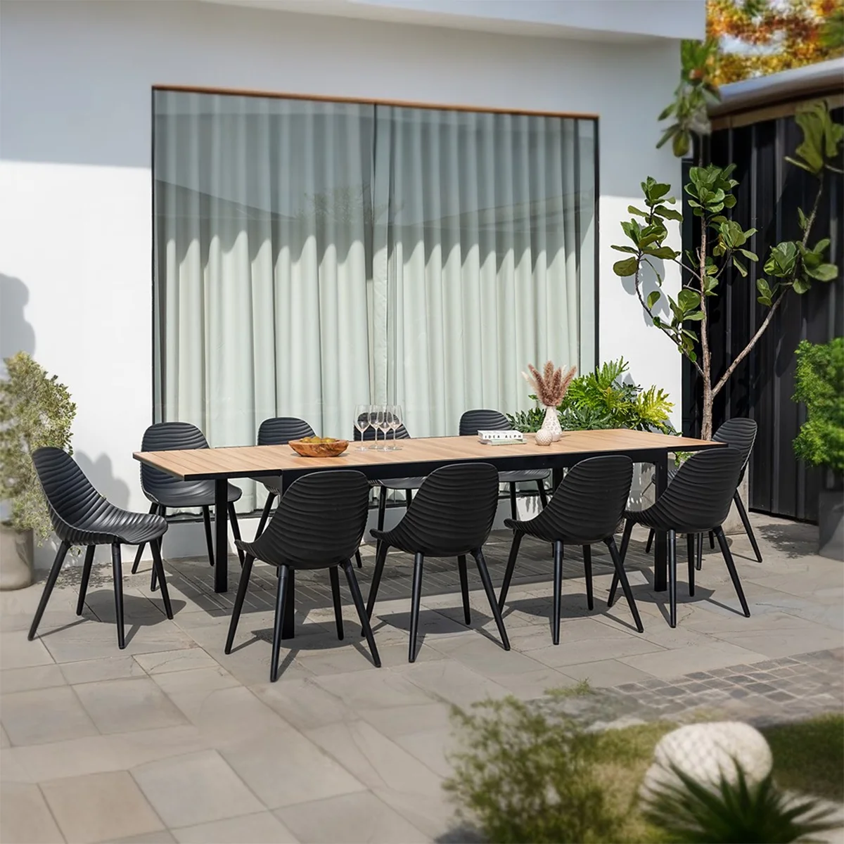 Amazonia Greenmount 11-Piece Maintenance-Free Aluminum Extendable Patio Dining Set