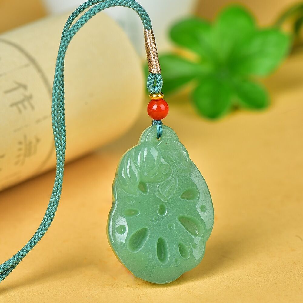 Hand Carving Lotus Flower Lotus Root Pendant China DongLing Jade