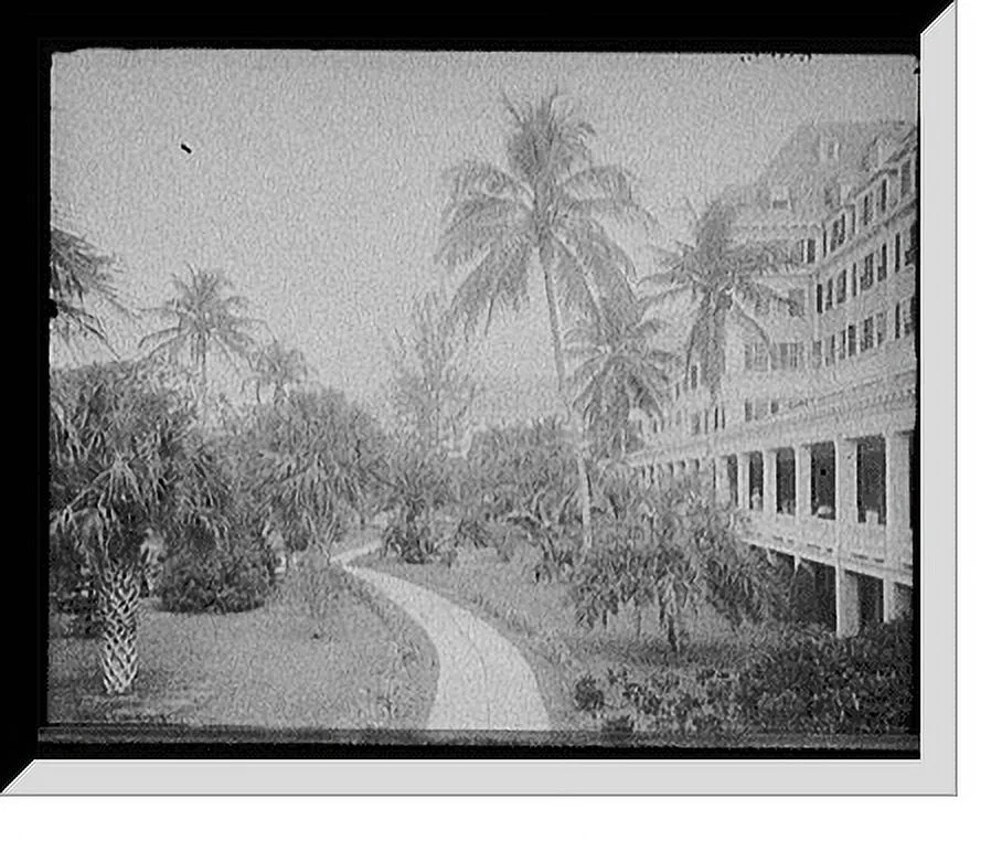 Historic Framed Print, [North from the colonnade, Royal Poinciana, Palm Beach, Fla.], 17-7/8