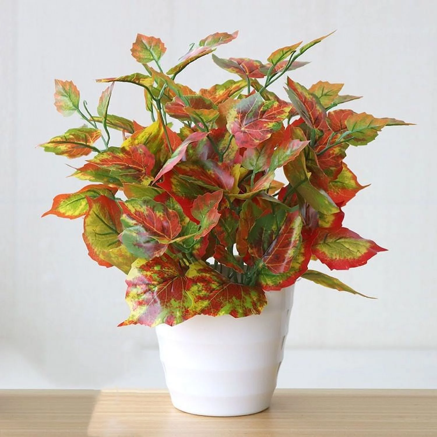 4Pack Artificial Begonia Leaf, Fake Fall Maple Leaves Bundles Shrubs Ivy Leaf Arrangements Home Kitchen Office DIY Hotel Table Decoration