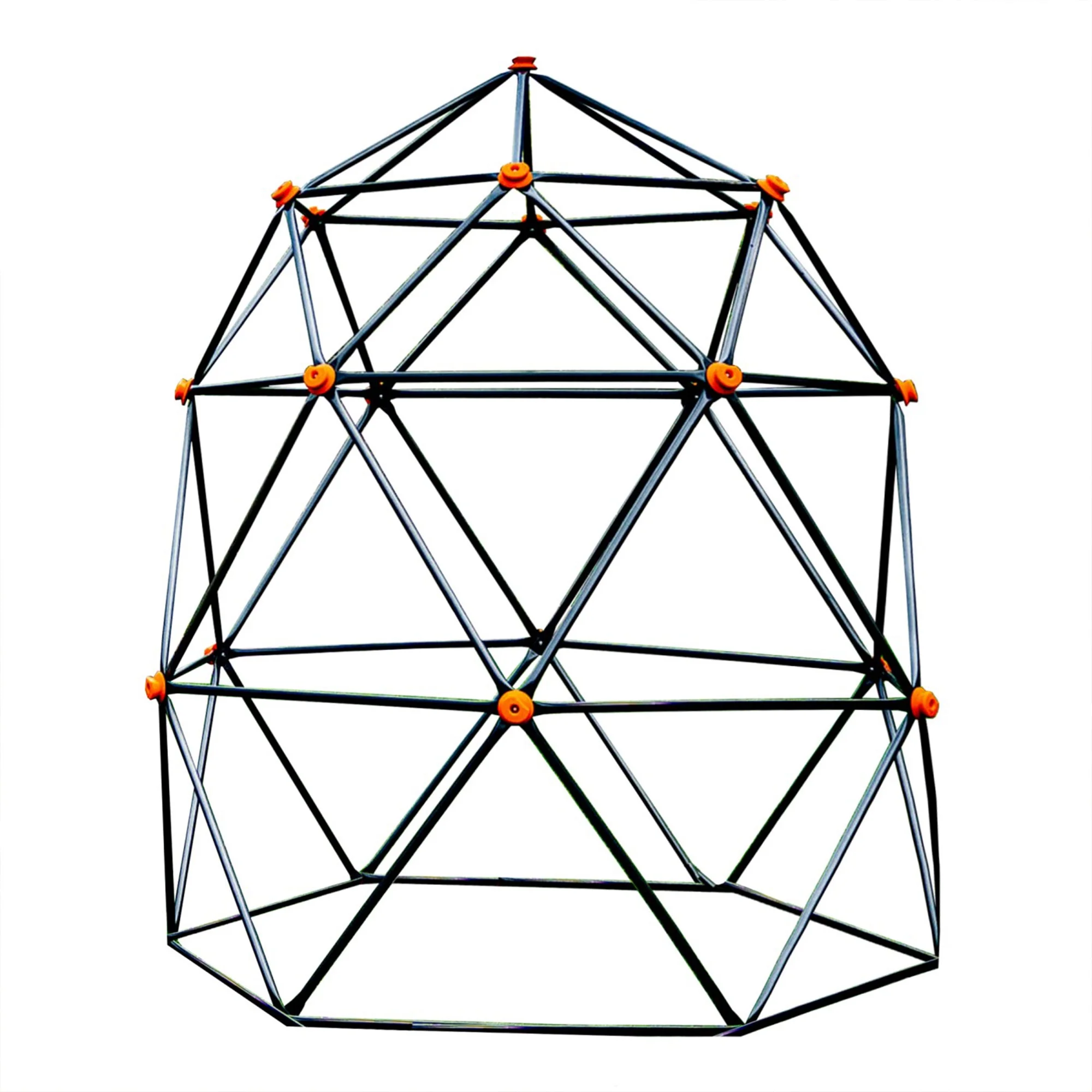 gobaplay Large Steel Geometric Climbing Dome with 3 Sleek Anchors, Black
