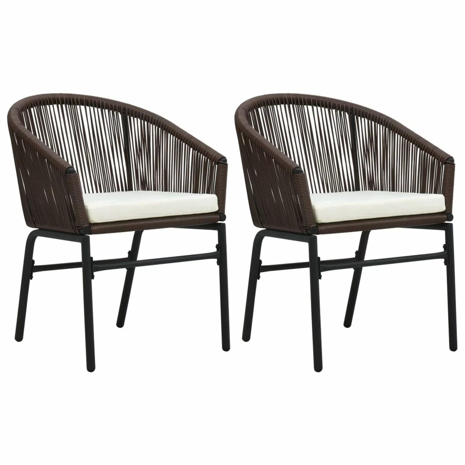 moobody Set of 2 Patio Chairs with Cushion Brown PVC Rattan  Dining Chair Set for Garden, Backyard, Poolside, Balcony,  Furniutre 22.8 x 22.8 x 30.7 Inches (W x D x H)