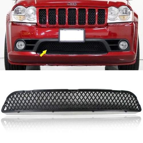 CH1201107 for 2006-2010 Jeep Grand Cherokee Center Front Bumper Lower Grille Black Plastic