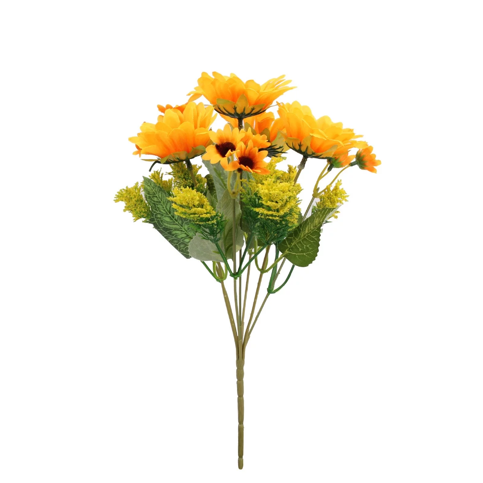 HALJEN Artificial Flowers for Wall 7 Forked Sunflowers 2 Bunch Sunflowers Artificial Flowers Household Decoration Flower Materials