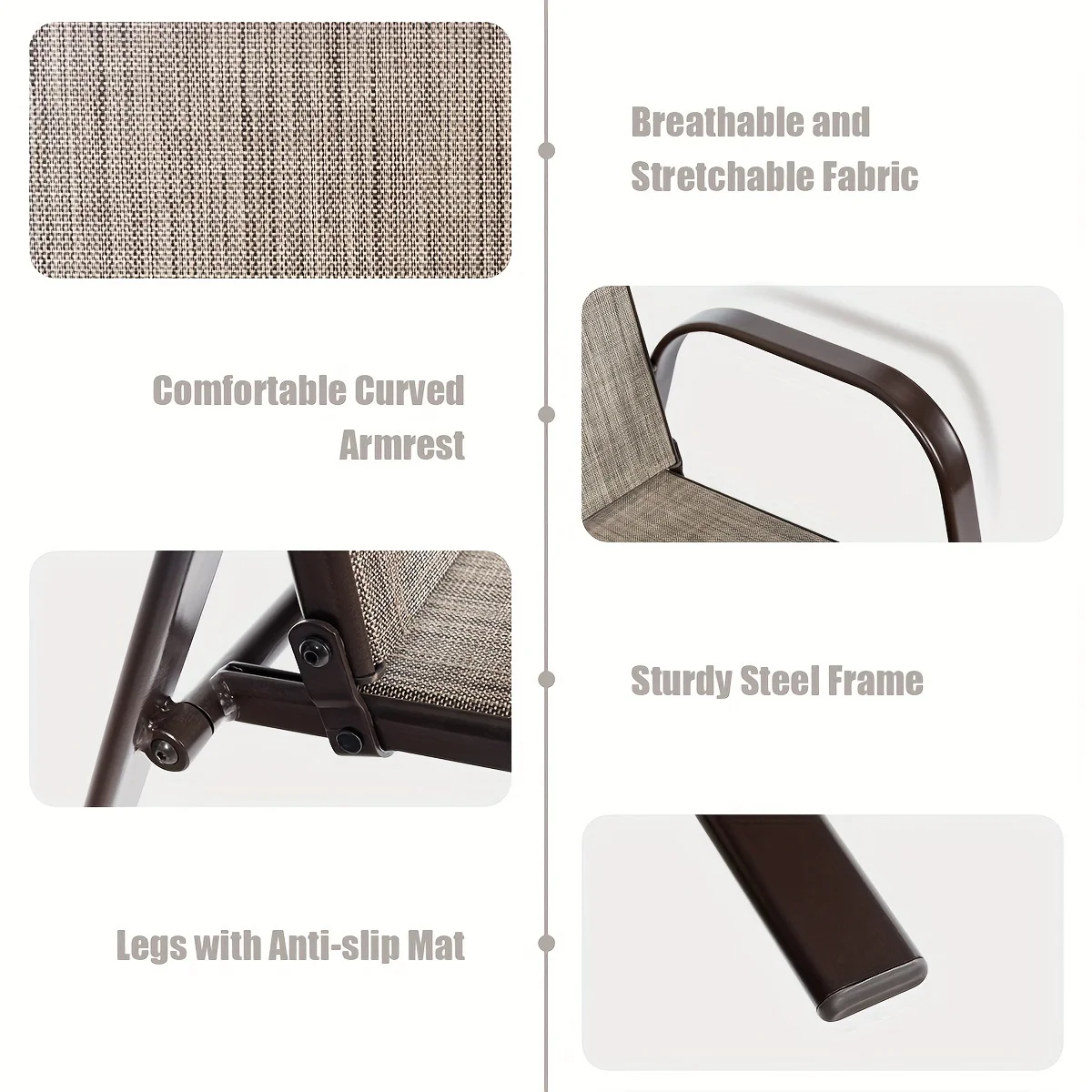 2PCS Patio Chairs Outdoor Dining Chair Durable Garden Deck Yard W/Armrest