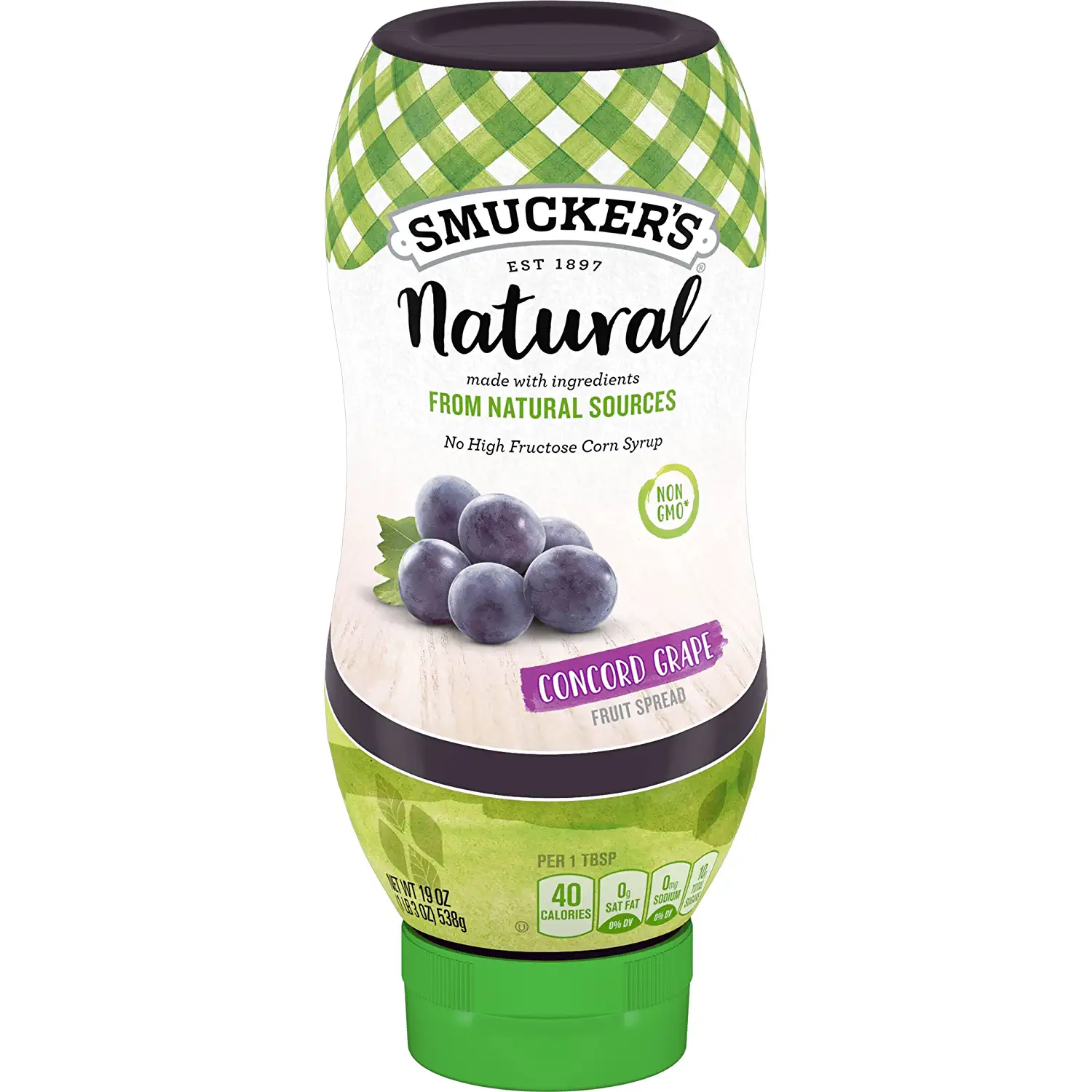 Smuckers Natural Concord Grape Squeezable Fruit Spread, 19 Ounces (Pack Of 12)