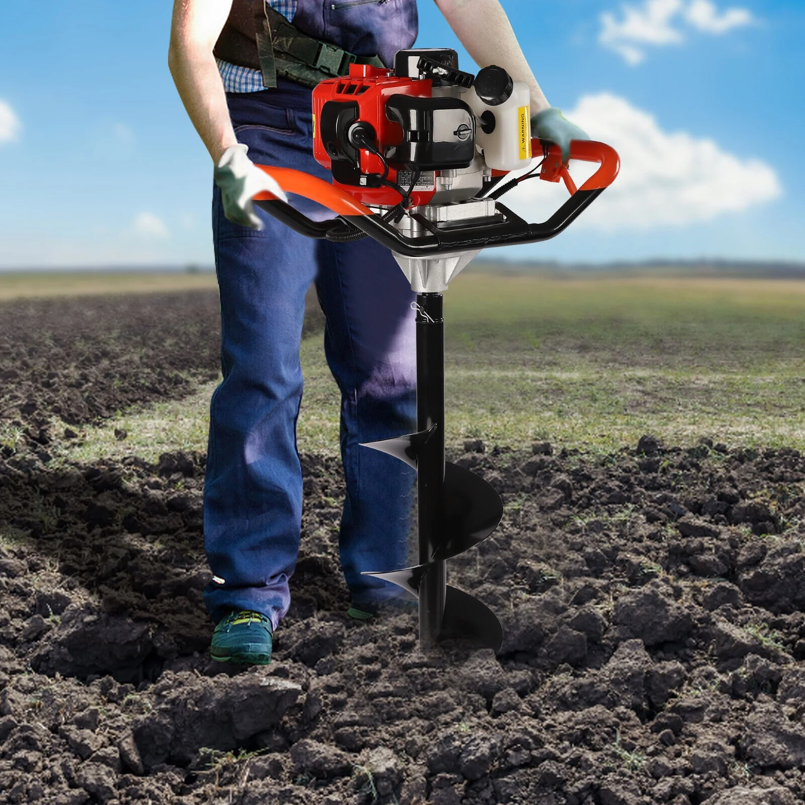 SHZICMY 2-Stroke Gas 52CC Powered Earth Auger Post Fence Hole Digger Powerhead Engine!