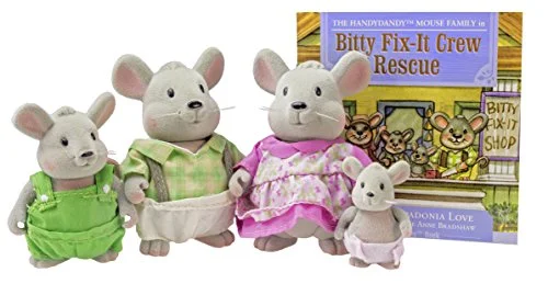 Li'l Woodzeez Handydandys Mouse Family Set with Storybook