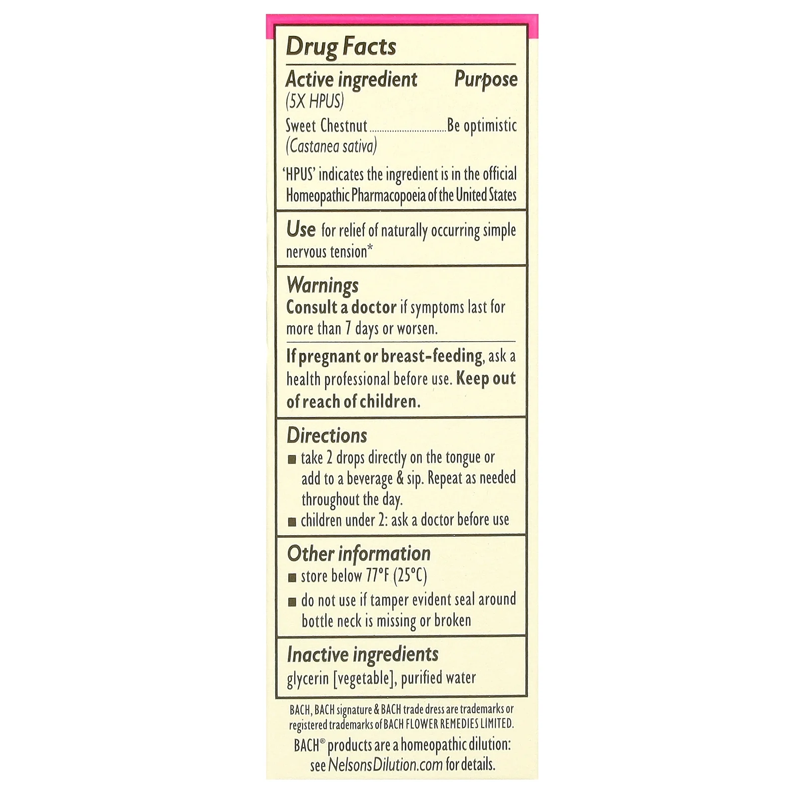 Bach Original Flower Remedies, Sweet Chestnut, 0.35 fl oz (10 ml)