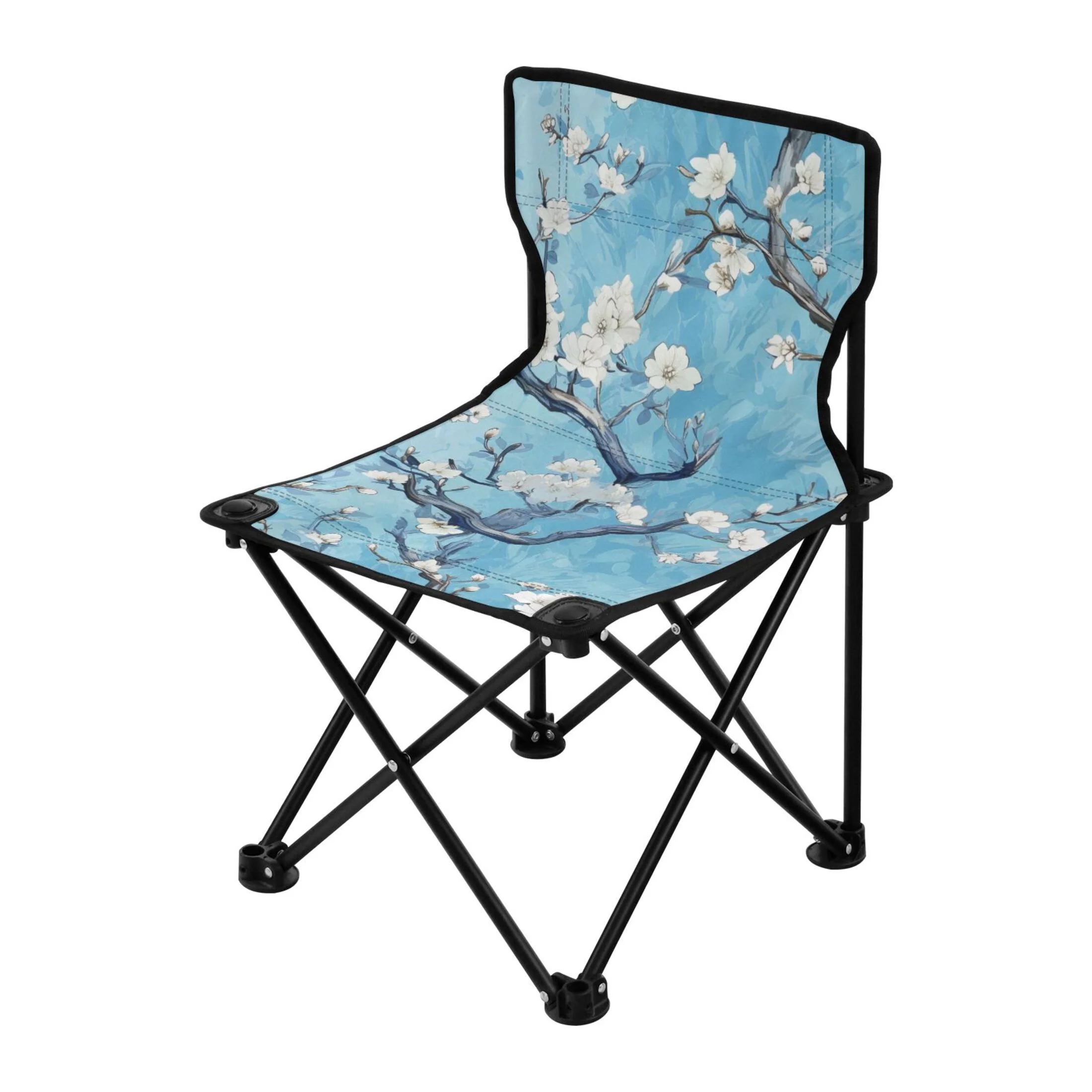 Abstract Floral on Branch Portable Camping Chair Small for Kids Outdoor Folding Beach Chair Fishing Chair Lawn Chair with Carry Bag