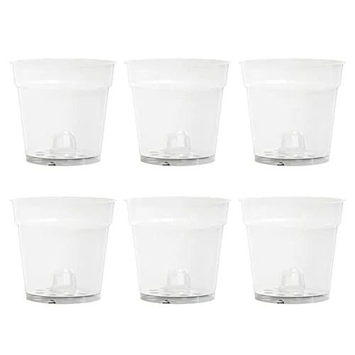 6 Pcs Transparent Plastic Plant Pots Clear Flower Pots Orchid Plant Pots Small Plastic Nursery Pots Planters for Orchids Plants Flowers