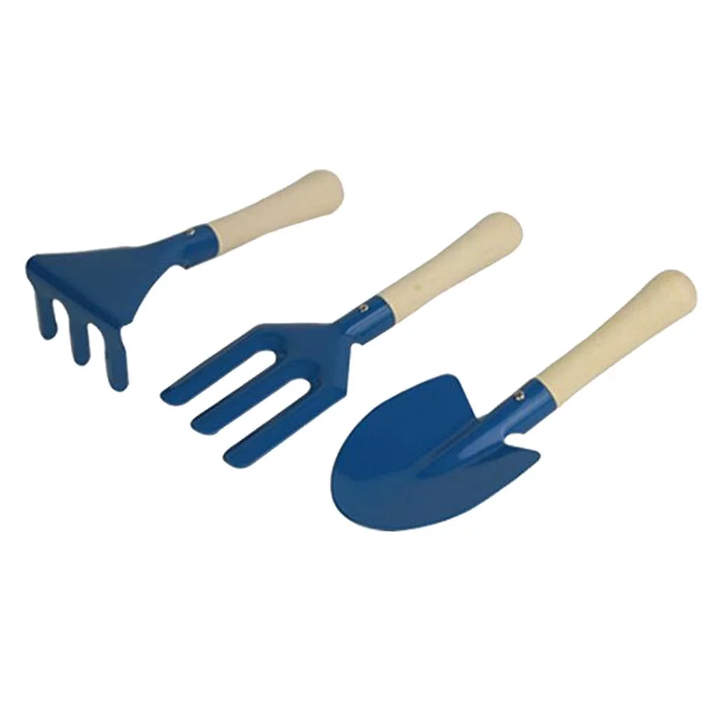 3pcs Mini Metal Rake Shovel Fork Set Kids Beach Sandbox Toy