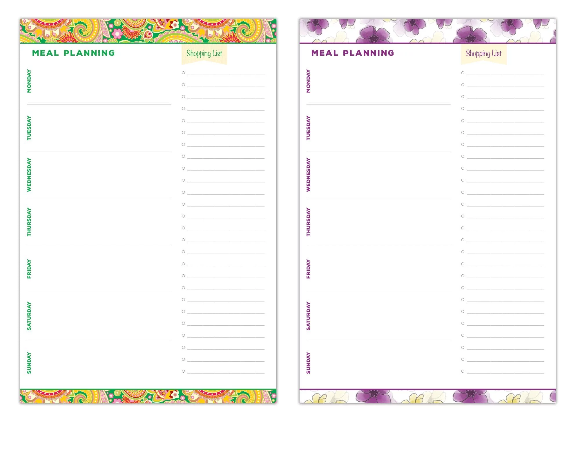 Global Printed Products Meal Planning Pad 6
