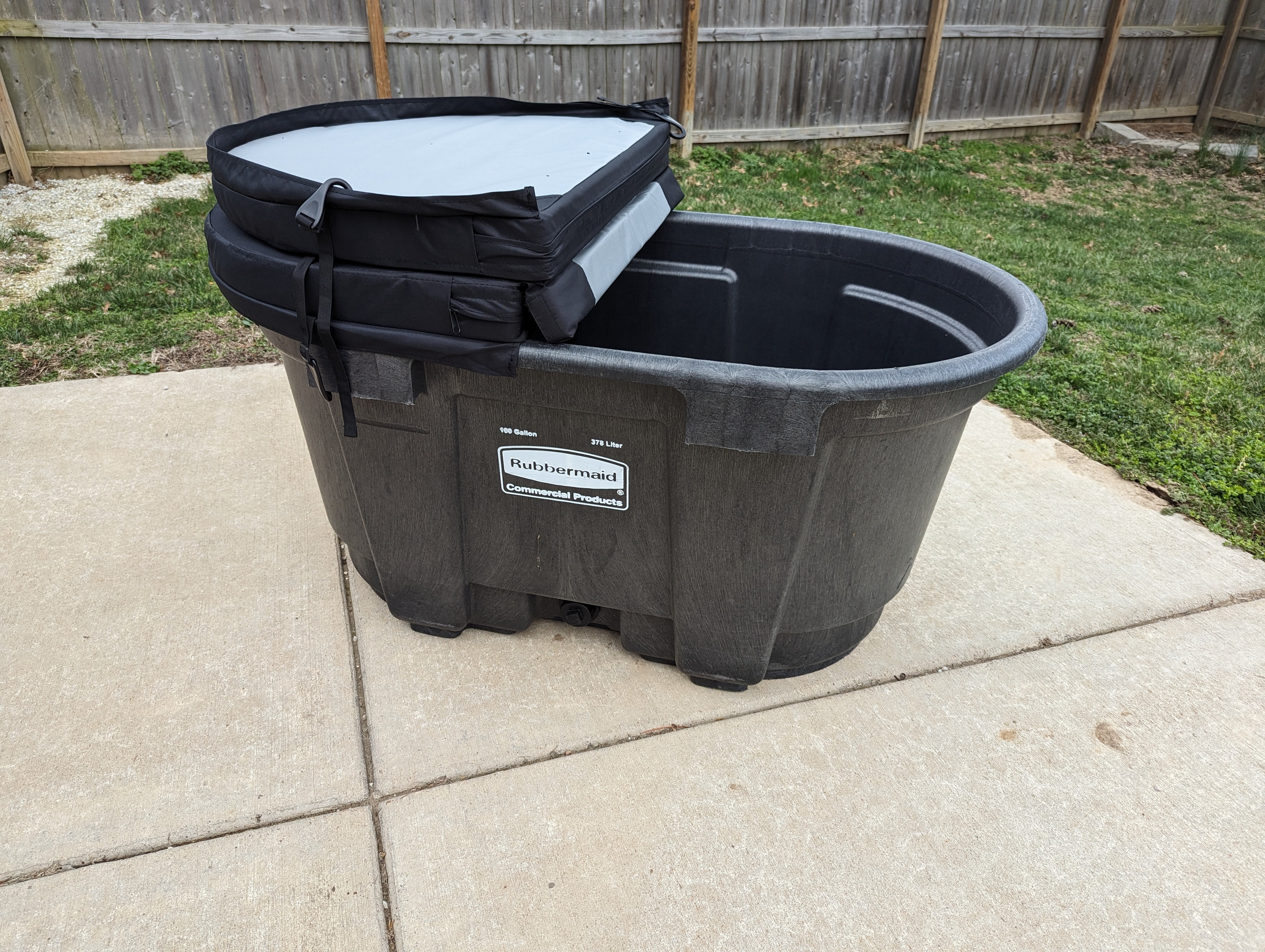 100 Gallon Oval Stock Tank Hard Insulated Hot Tub Cover Ice Water Therapy Ice Bath Cover Cold Water Cover 100 Gallon Oval Stock Tank Waterproof Rip Proof Tough Keeps Tanks Clean