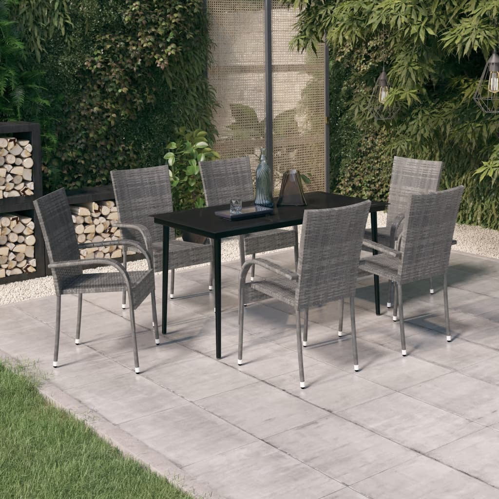 Modern 7 Piece Patio Dining Set - 7 Piece - Elevate your outdoor dining experience with style and durability!