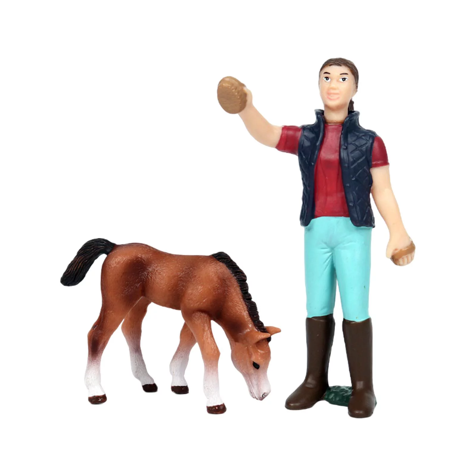 Simulated Farm Animals Figures farmer toy Keeper Early Learning Toys Collection Playsets Decor Model Figurines for , G G