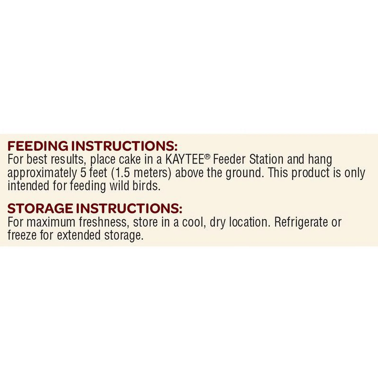 1PK Kaytee Cardinal Cake Cardinal Black Oil Sunflower Seed Wild Bird Seed Cake 1.85 lb.