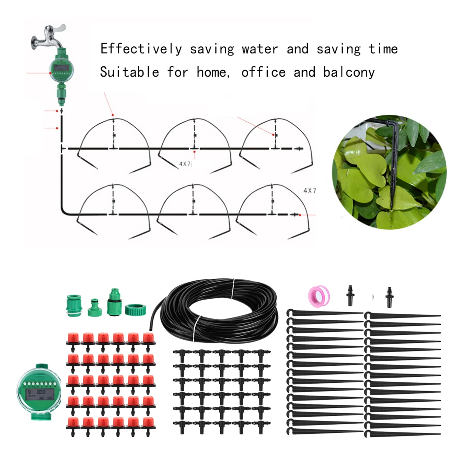 Irrigation Kit Practical 20m Water Irrigation Timer Controller Watering Hose Tool Kit DIY Automatic Drip Irrigation