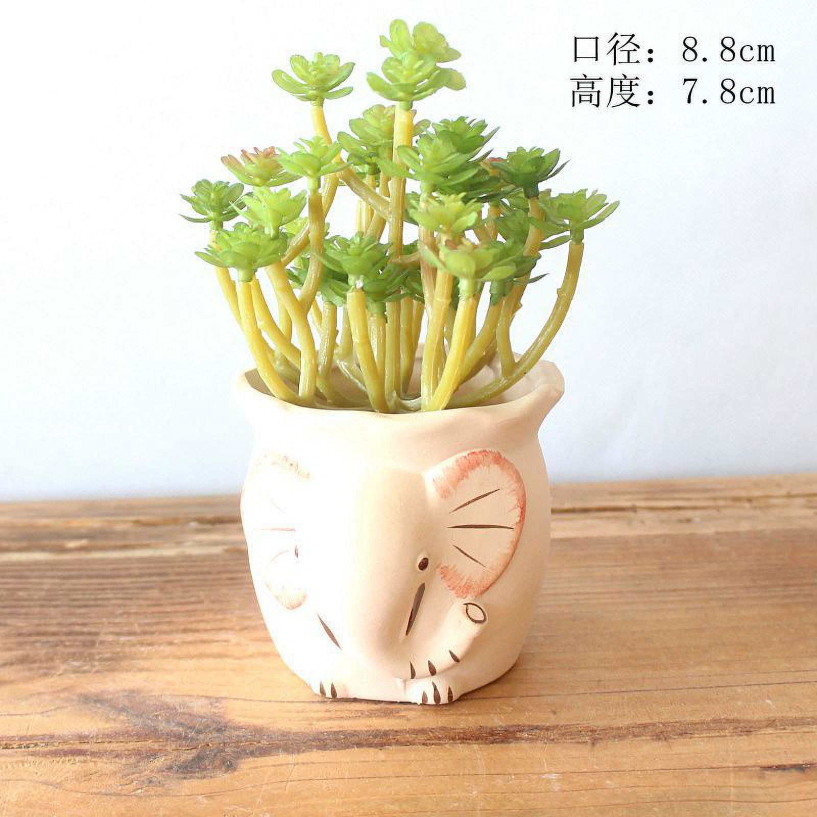 Plain Ceramic Succulent Planter - Animal Shaped Small Flower Pot for Desktop Planting
