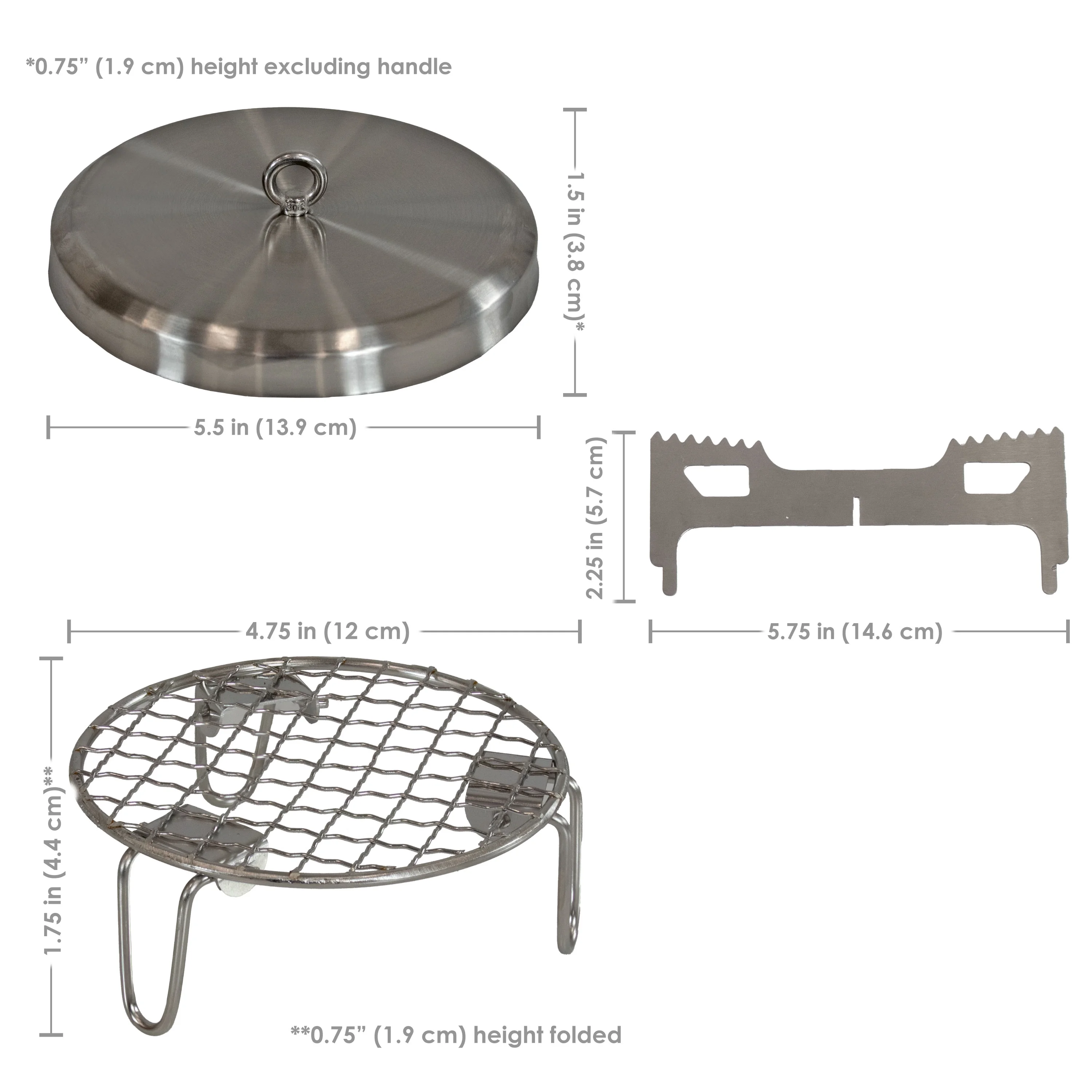 Sunnydaze 3-Piece Accessory Kit for Stainless Steel Smokeless Fire Pit - 5.5