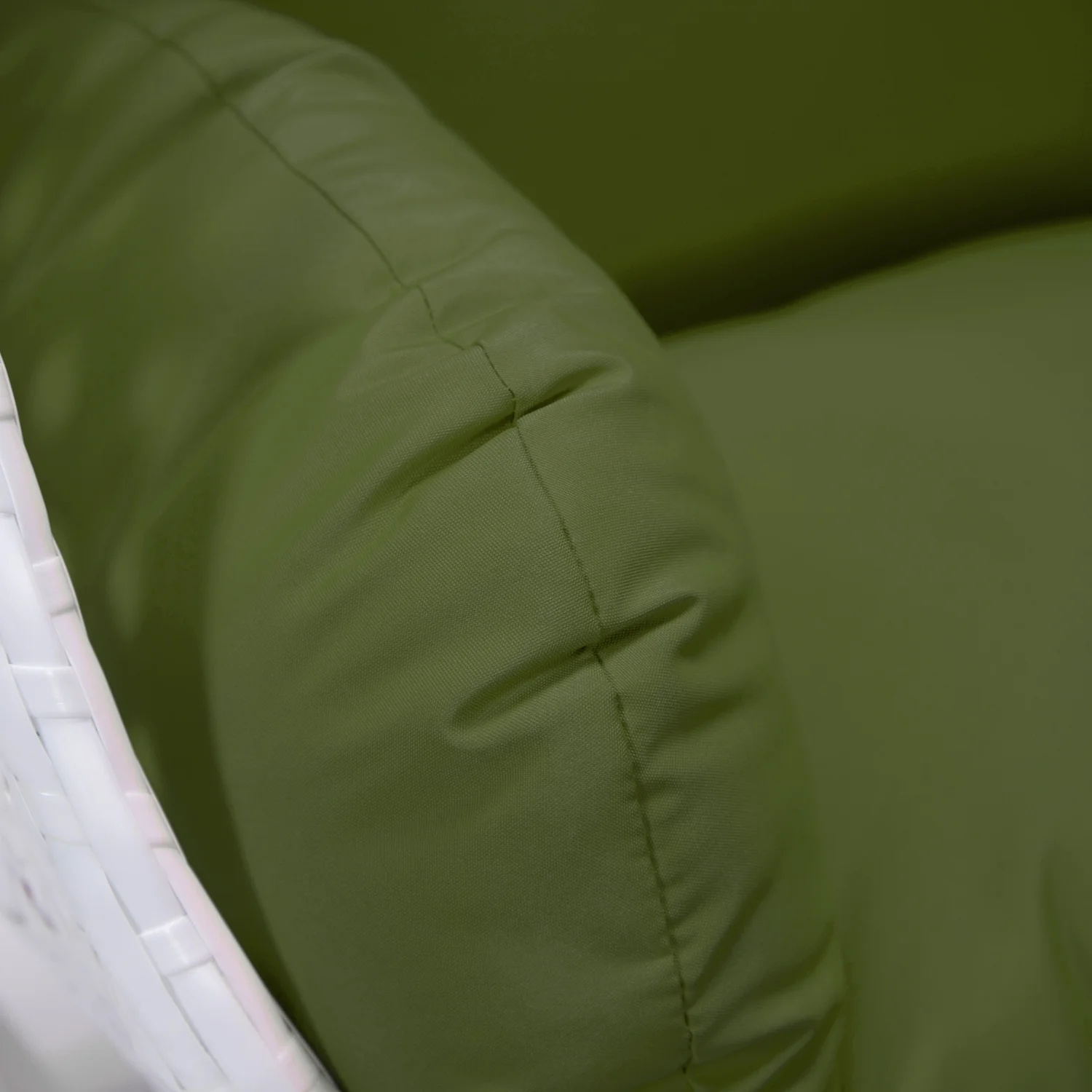 Maykoosh Coastal Cool White Wicker Hanging Egg Swing Chair