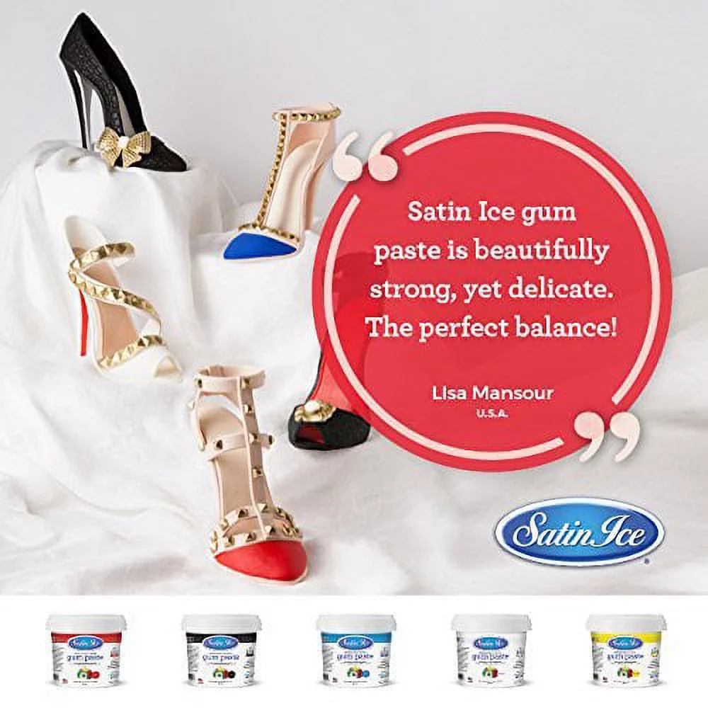Satin Ice Black Gum Paste, Vanilla, 2 Pound