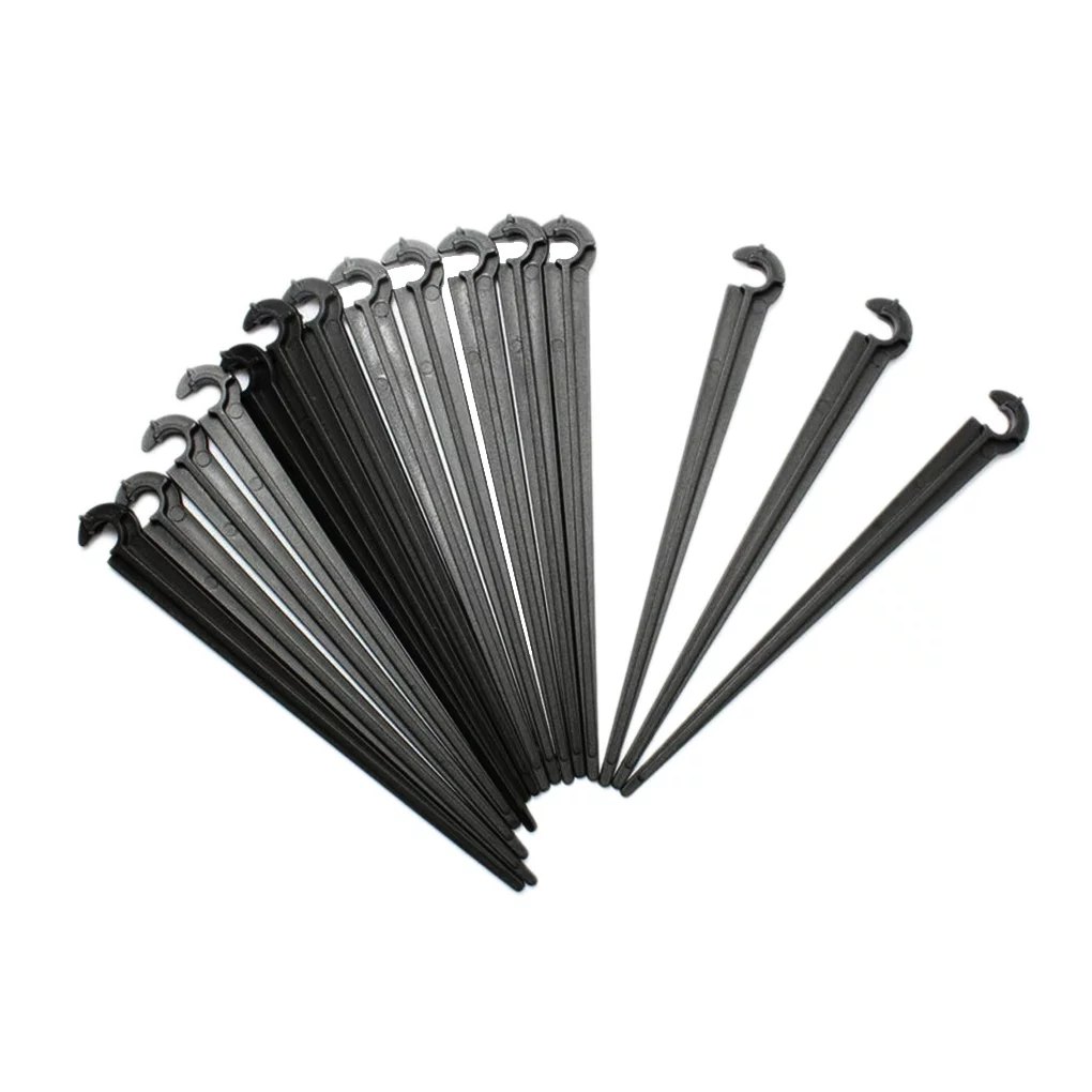100 PCS Irrigation Drip Support Stakes C\-type Hook Fixed Stem Support Holder Stakes  4/7mm Tubing Hose Holder Irrigation Fitting