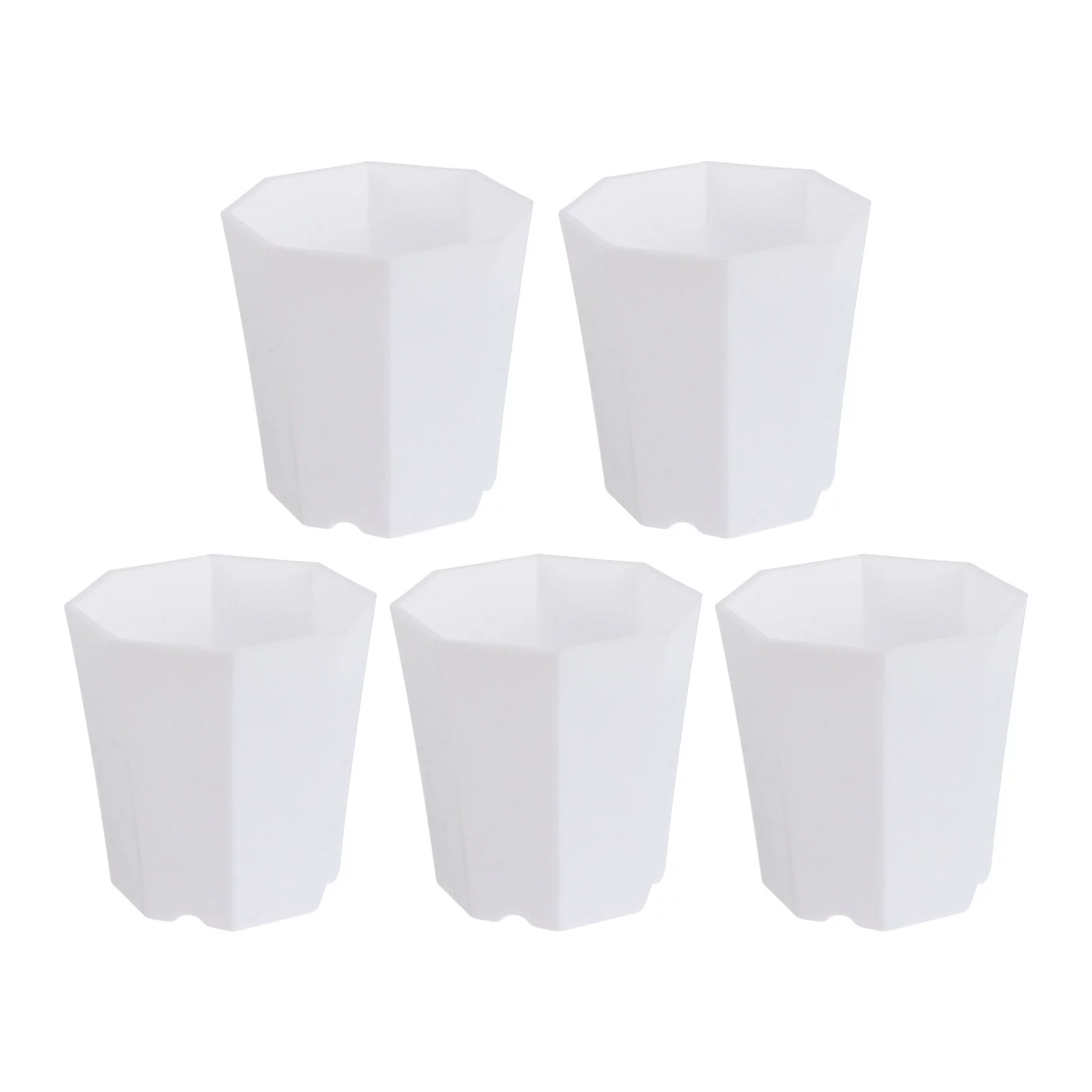 Guichaokj 5Pcs Decorative Flowerpot Simple Plant Pot Household Succulent Pot (White)