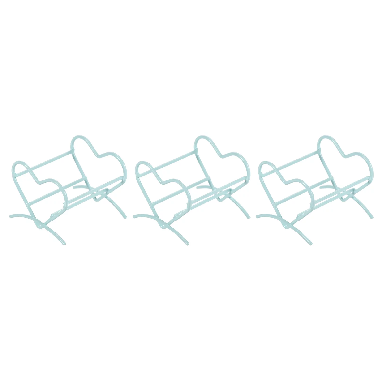 Uxcell Air Plant Holder Organizer, 3Pcs Heart Shape Metal Flower Pot Stand Container for Home Bedroom Office Decor, Blue