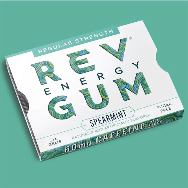 Spearmint Regular Strength Energy Gum - 6 Piece - Pack of 12
