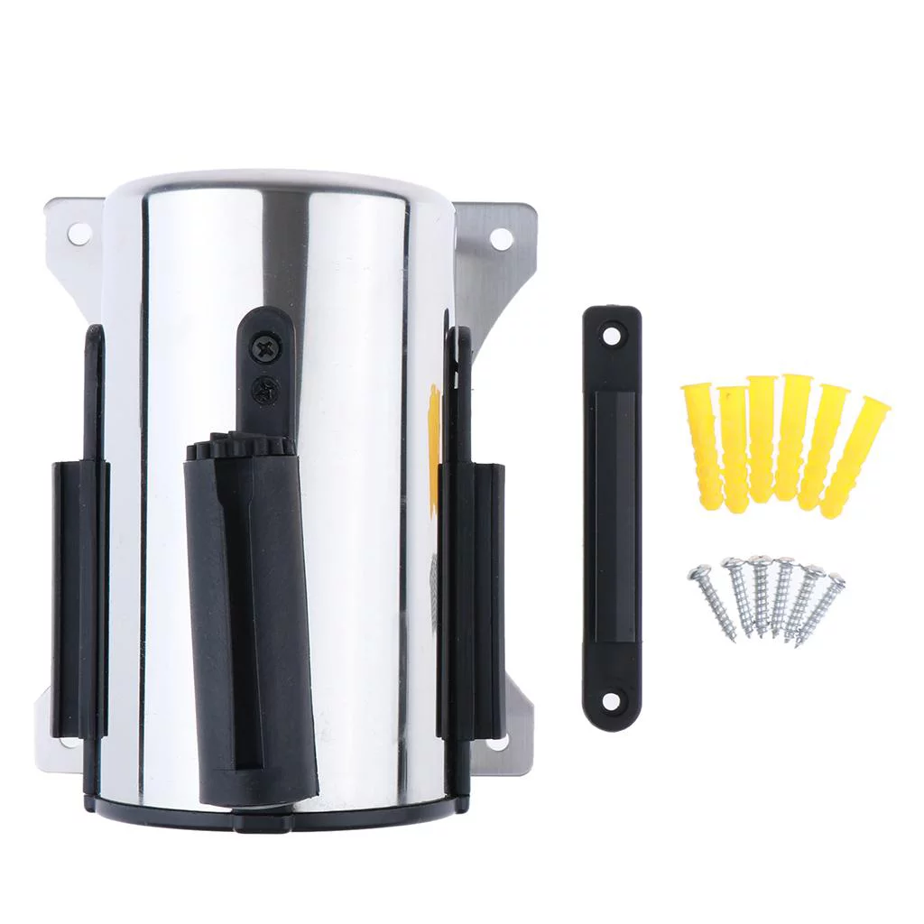 2pcs Queue Barrier Belt Stainless Steel Crowd Control Playground Retractable