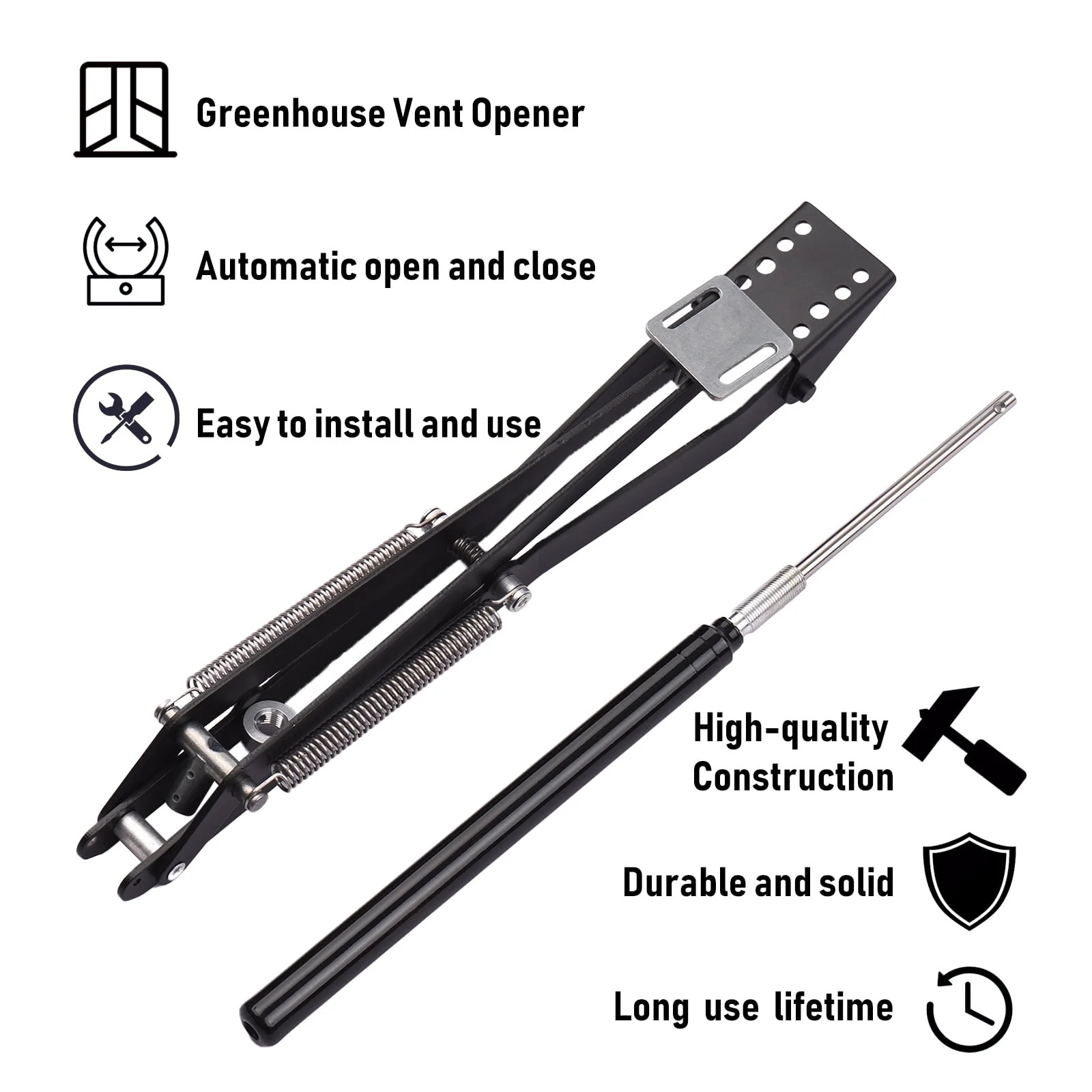 Anself Automatic Vent Opener Greenhouse Windows Opener Auto Vent Opener Temperature Sensitive Paint Spraying Iron Double Spring Vent Opener