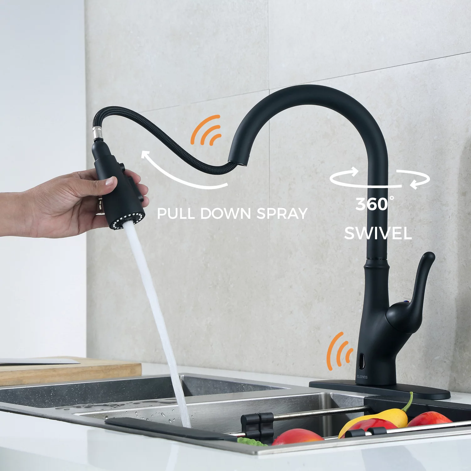 CGFHYP Pull Down Touchless Single Handle Kitchen Faucet